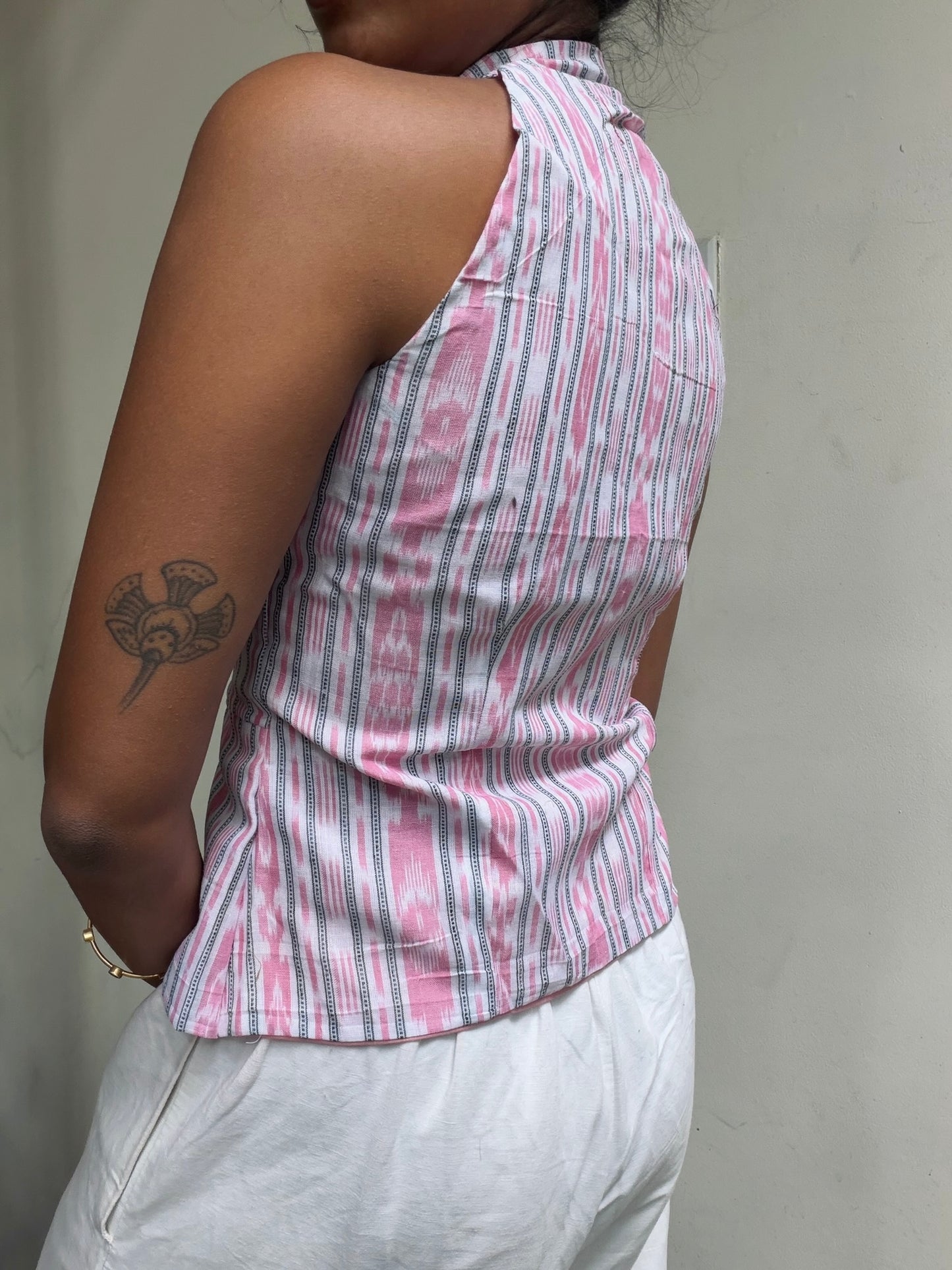 Trupti: White & Pink Sambalpuri