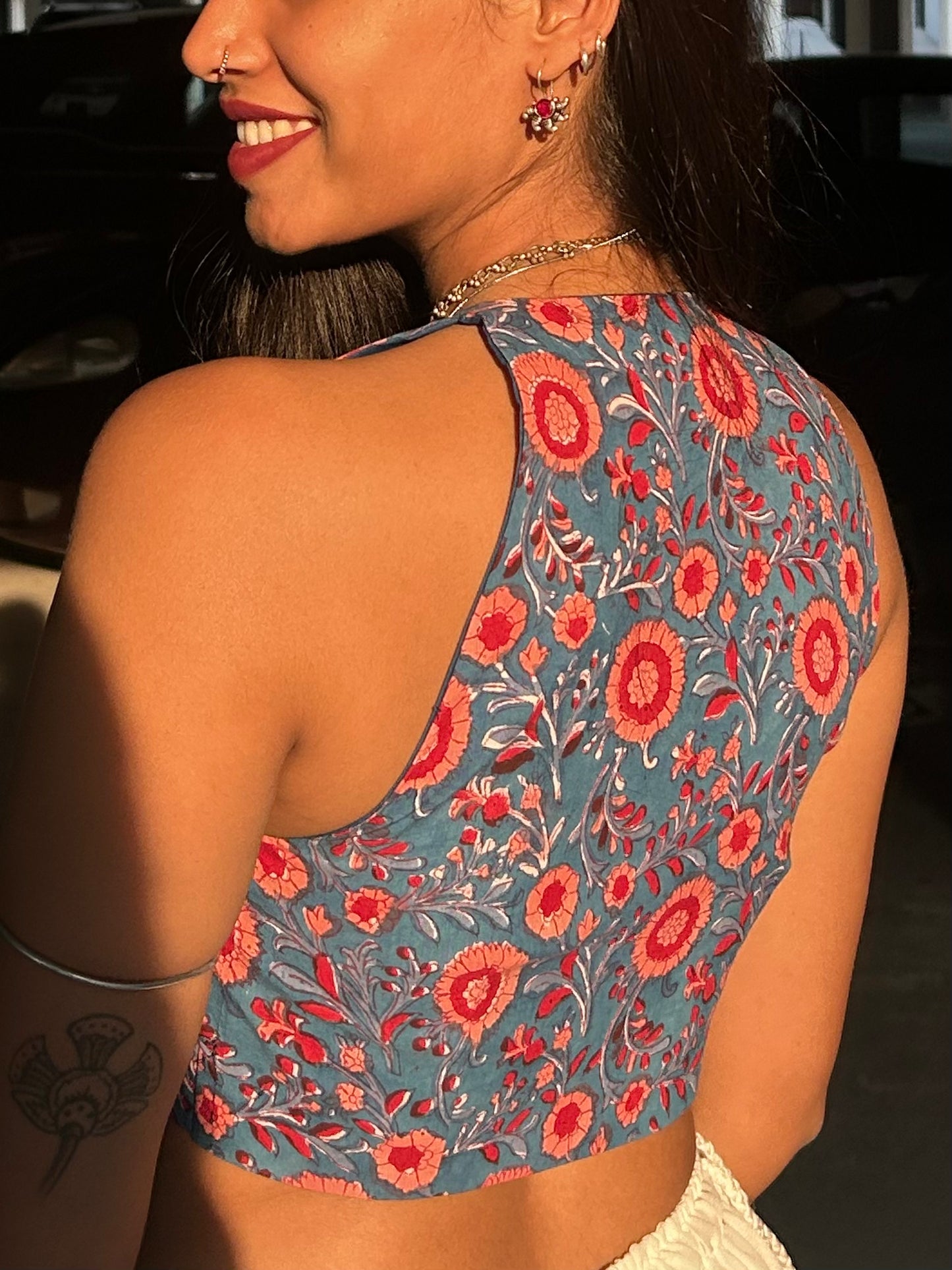 Karla: Blue Sanganeri Print