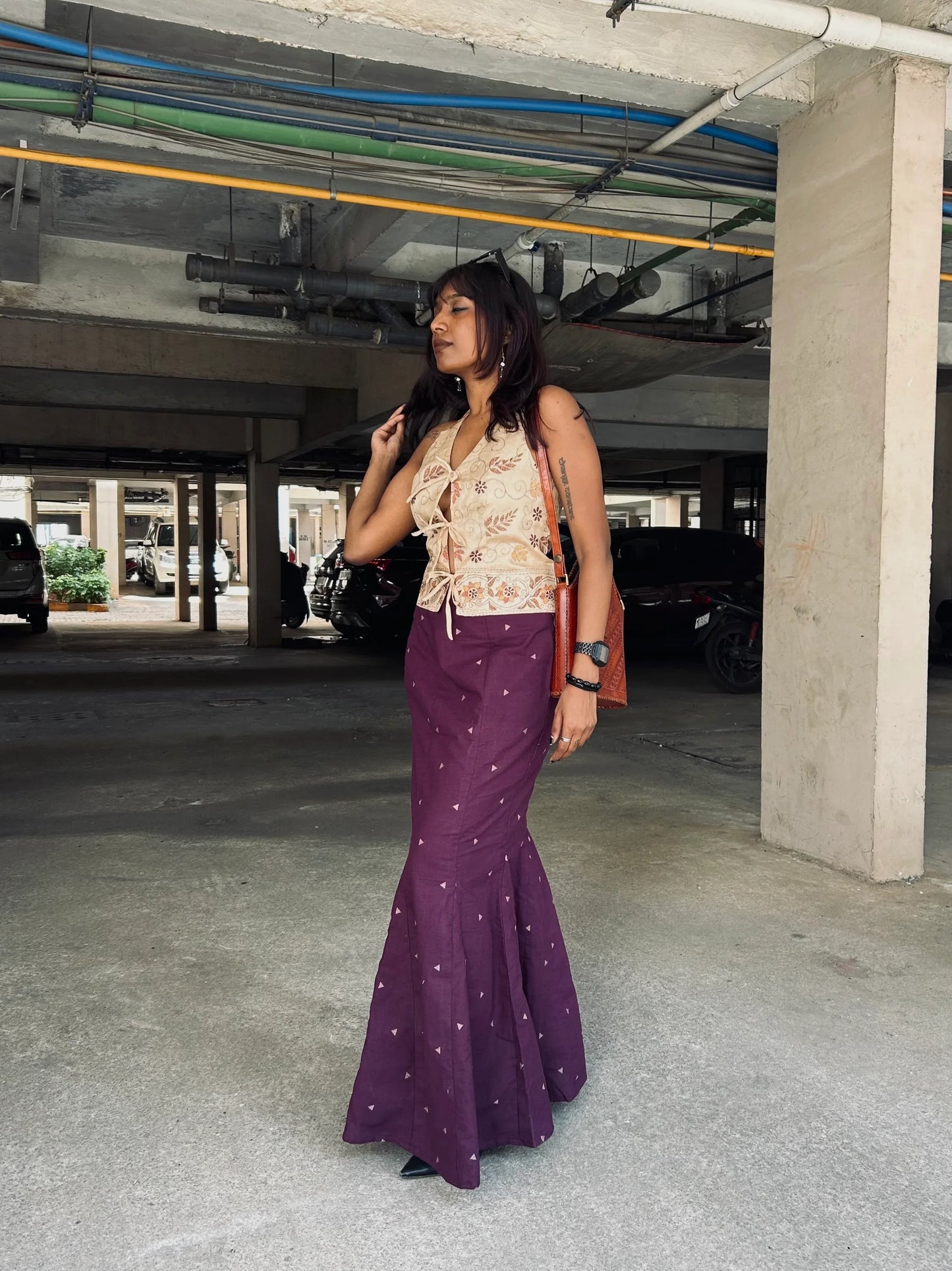 Meena: Purple Jamdani