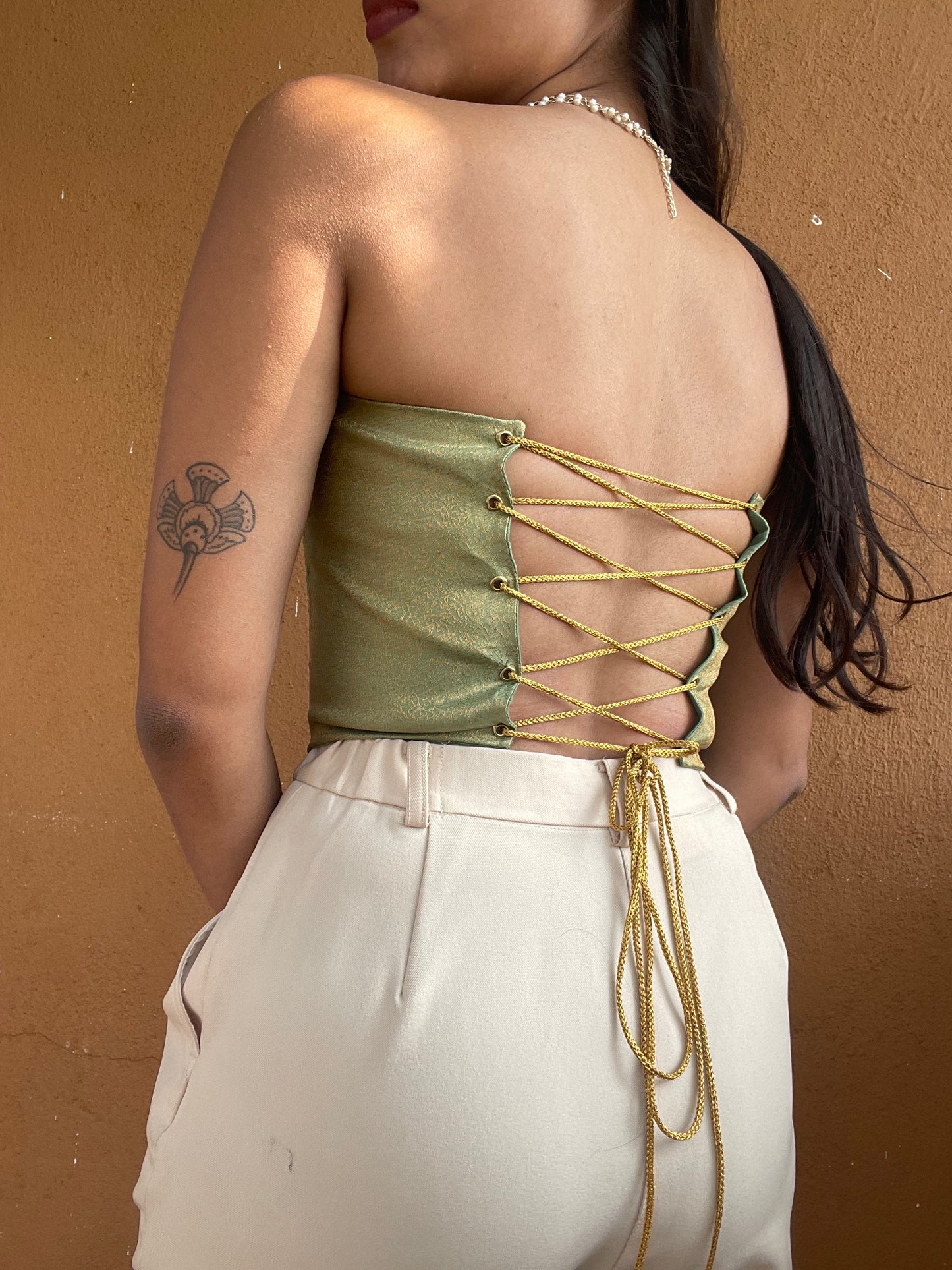 Rani: Pastel Green with Gold Zari