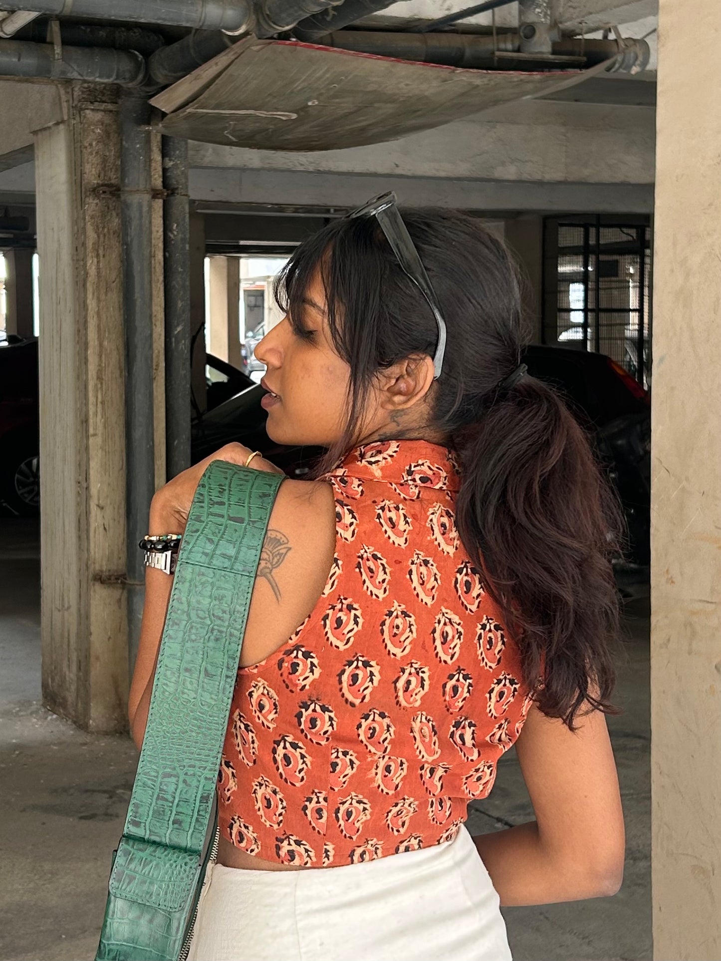 Varkala: Rust Orange Block Print