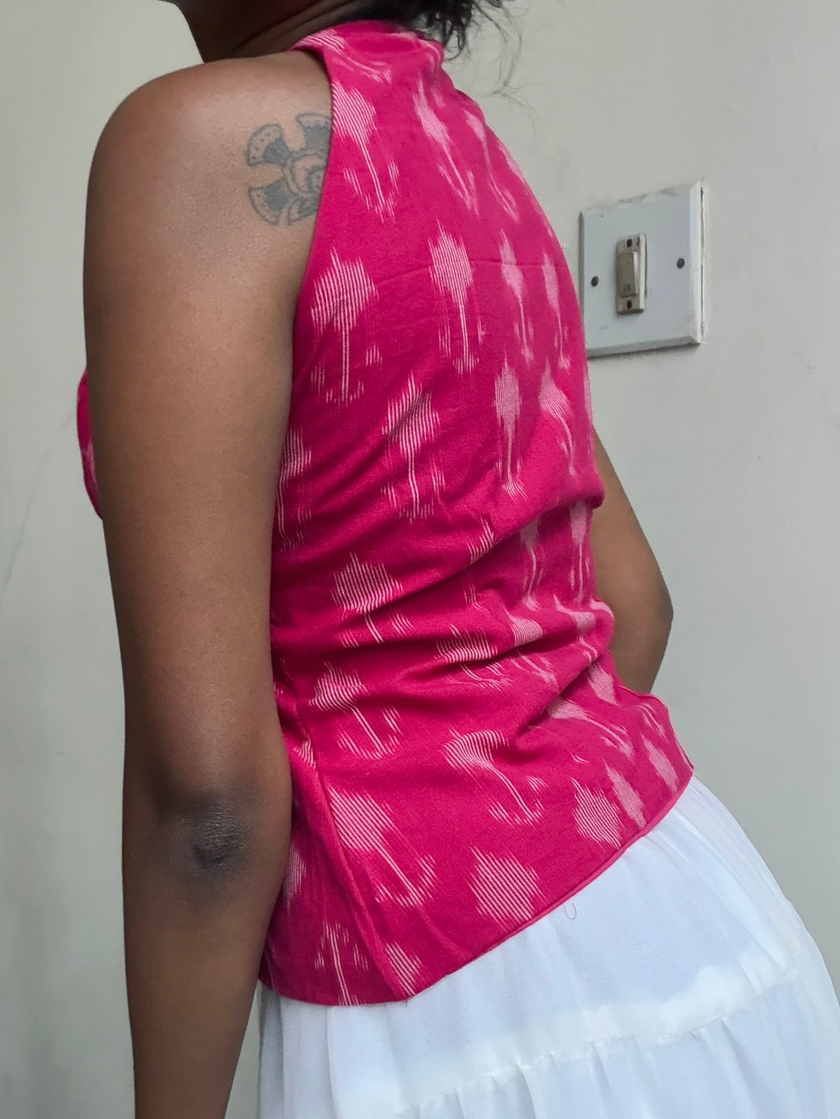 Trupti: Bright Pink Double Ikat