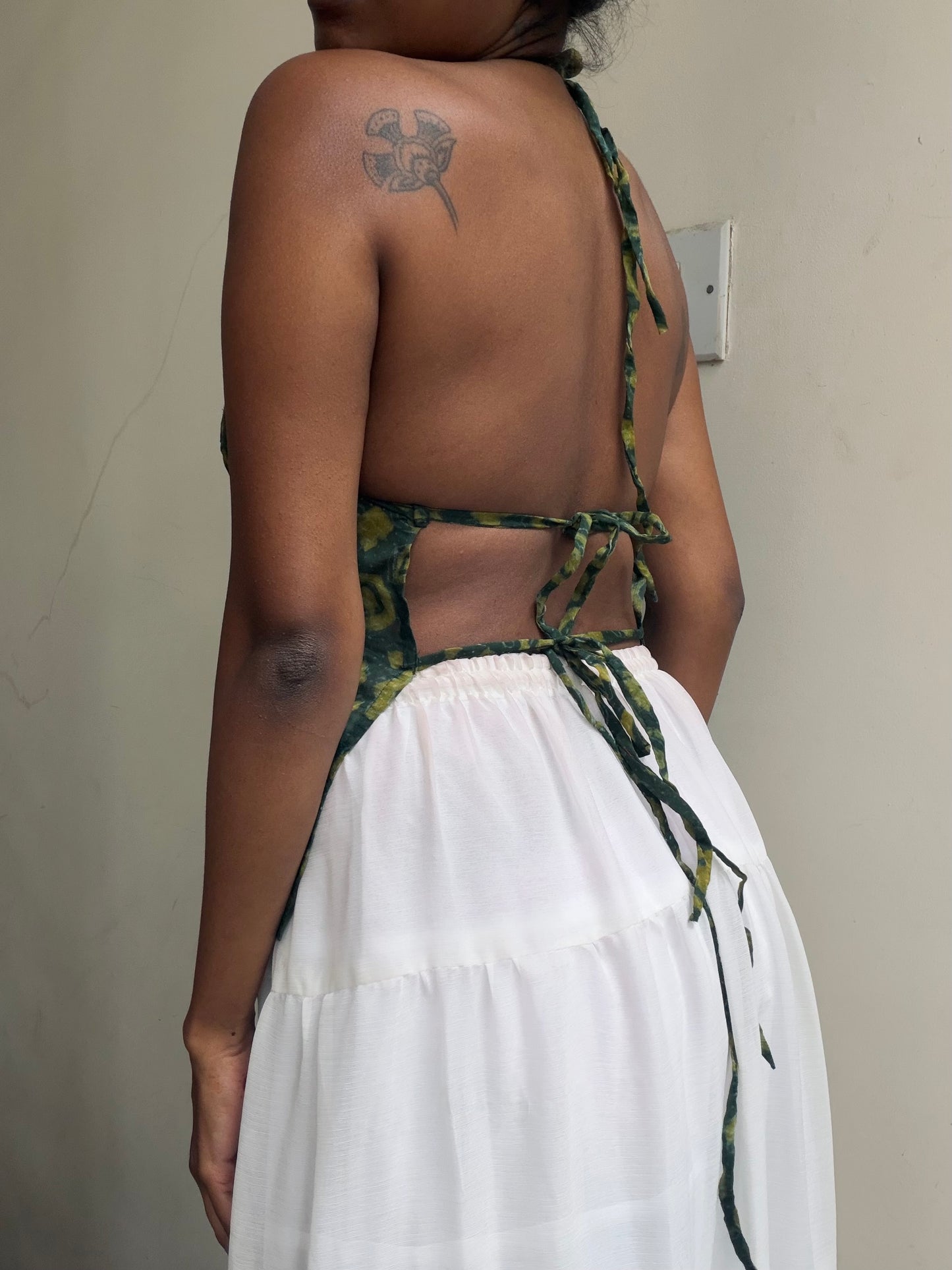 Taru: Green Motif Silk Ajrakh