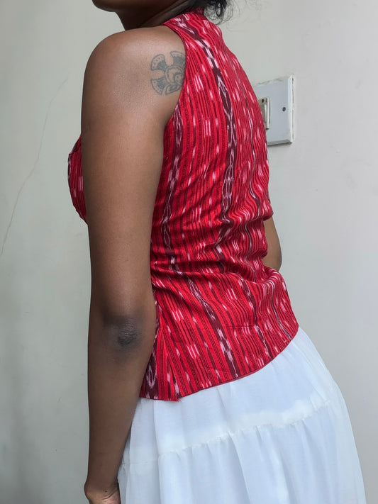 Trupti: Bright Red Sambalpuri