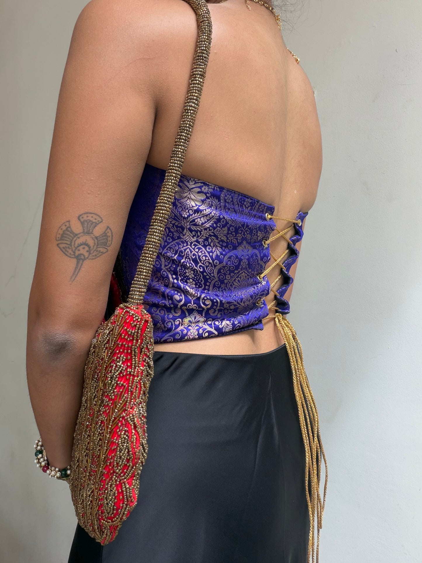 Kumari: Ink Blue & Black Brocade