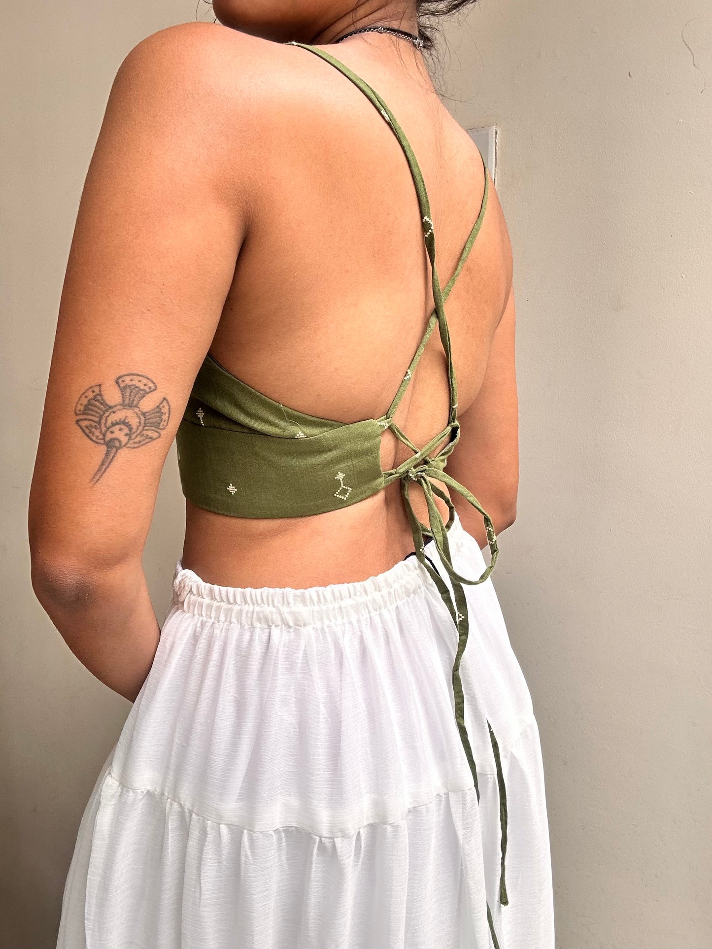 Bella: Olive Jamdani