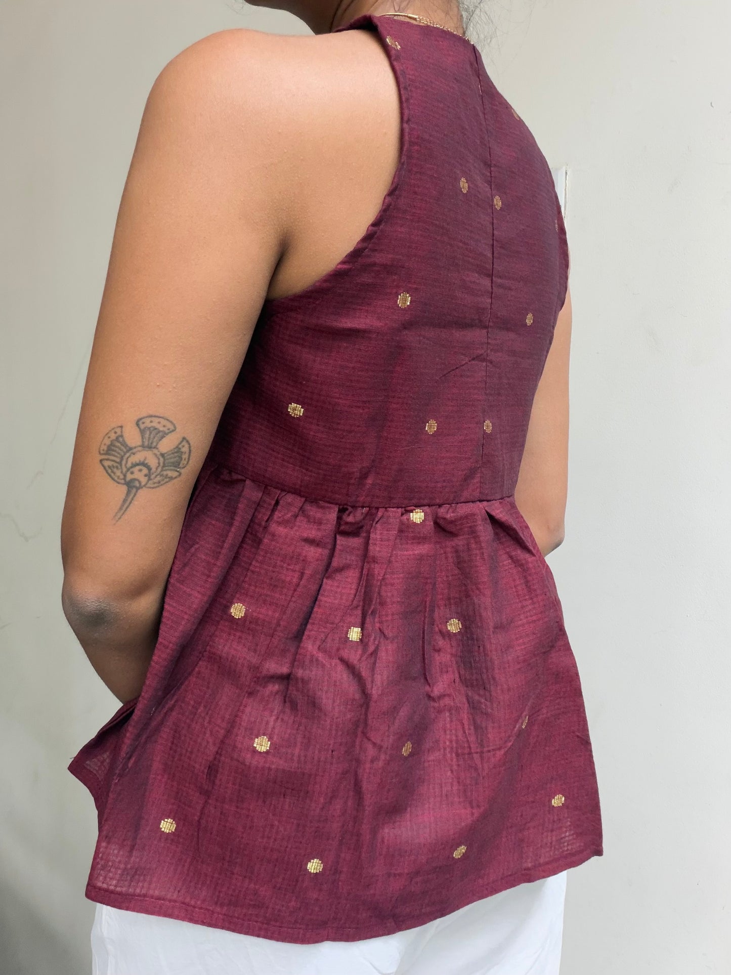 Geet: Maroon Gold Polka