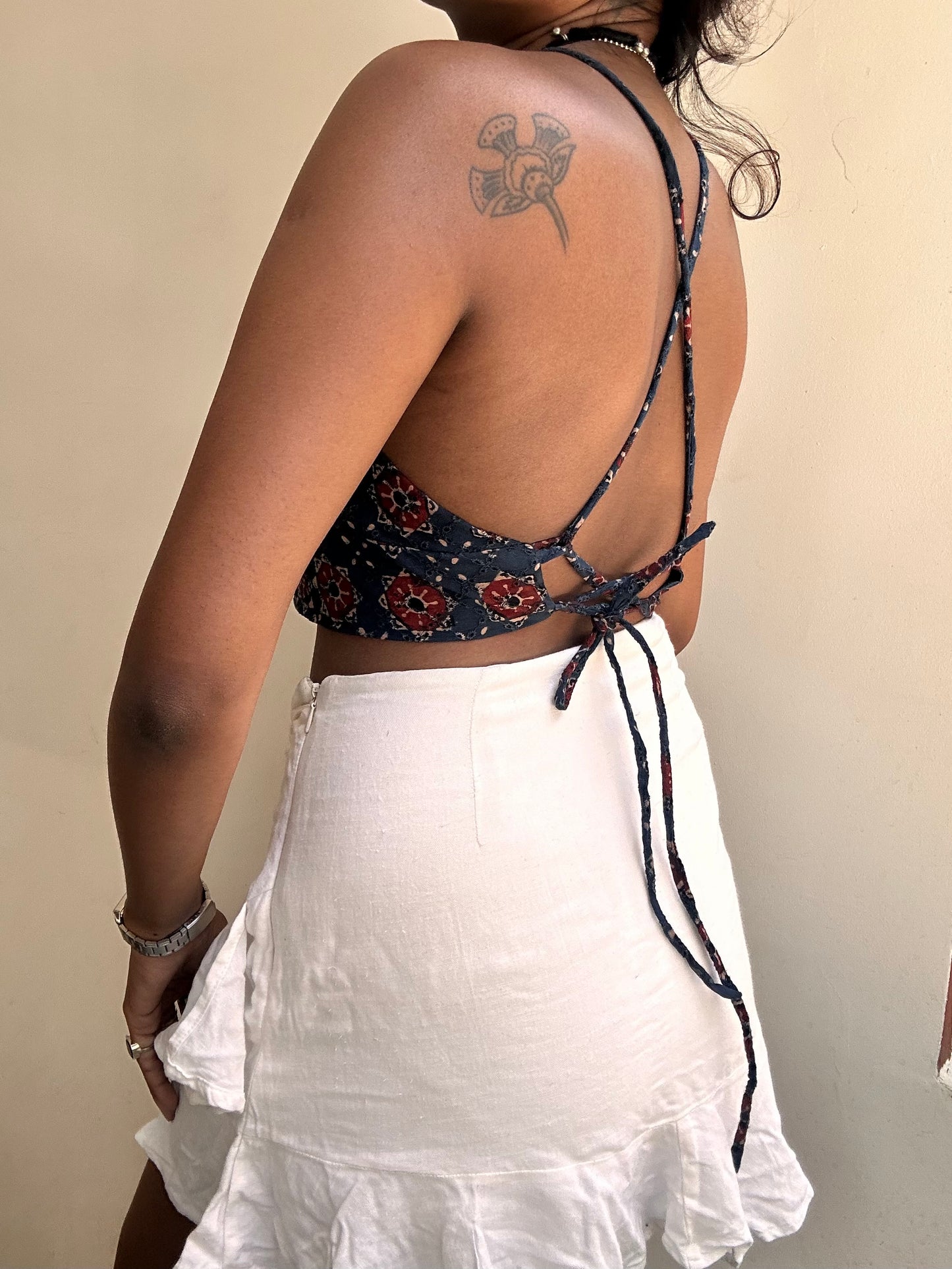 Bella: Indigo Geometric Ajrakh Jacoba