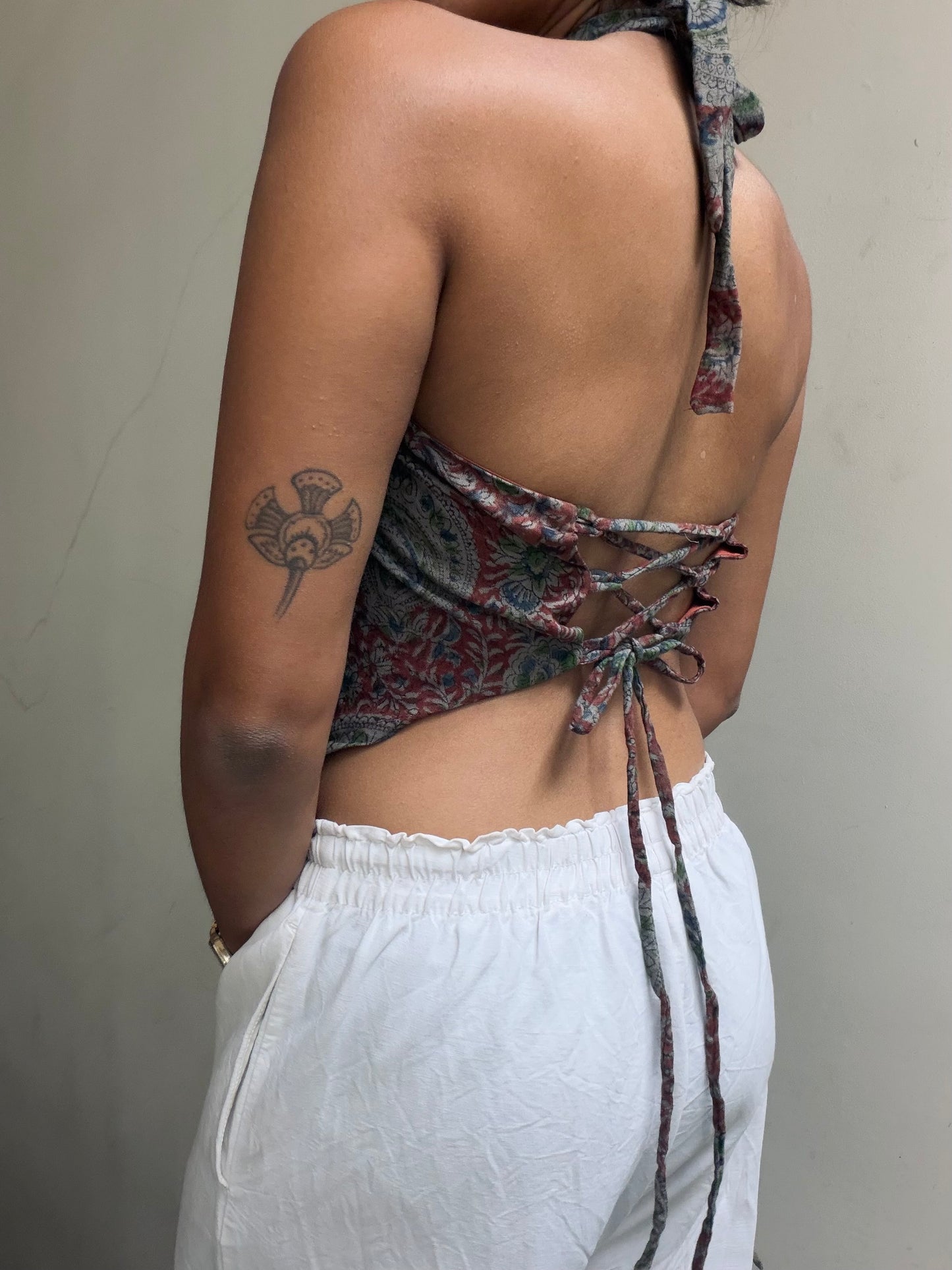 Maria: Grey & Red Kalamkari