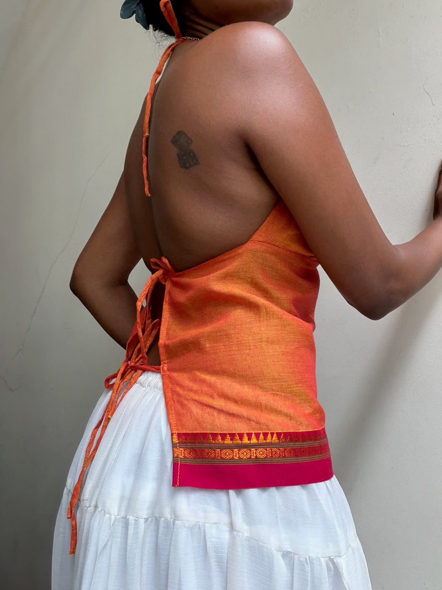 Taru: Orange Kanchi Cotton