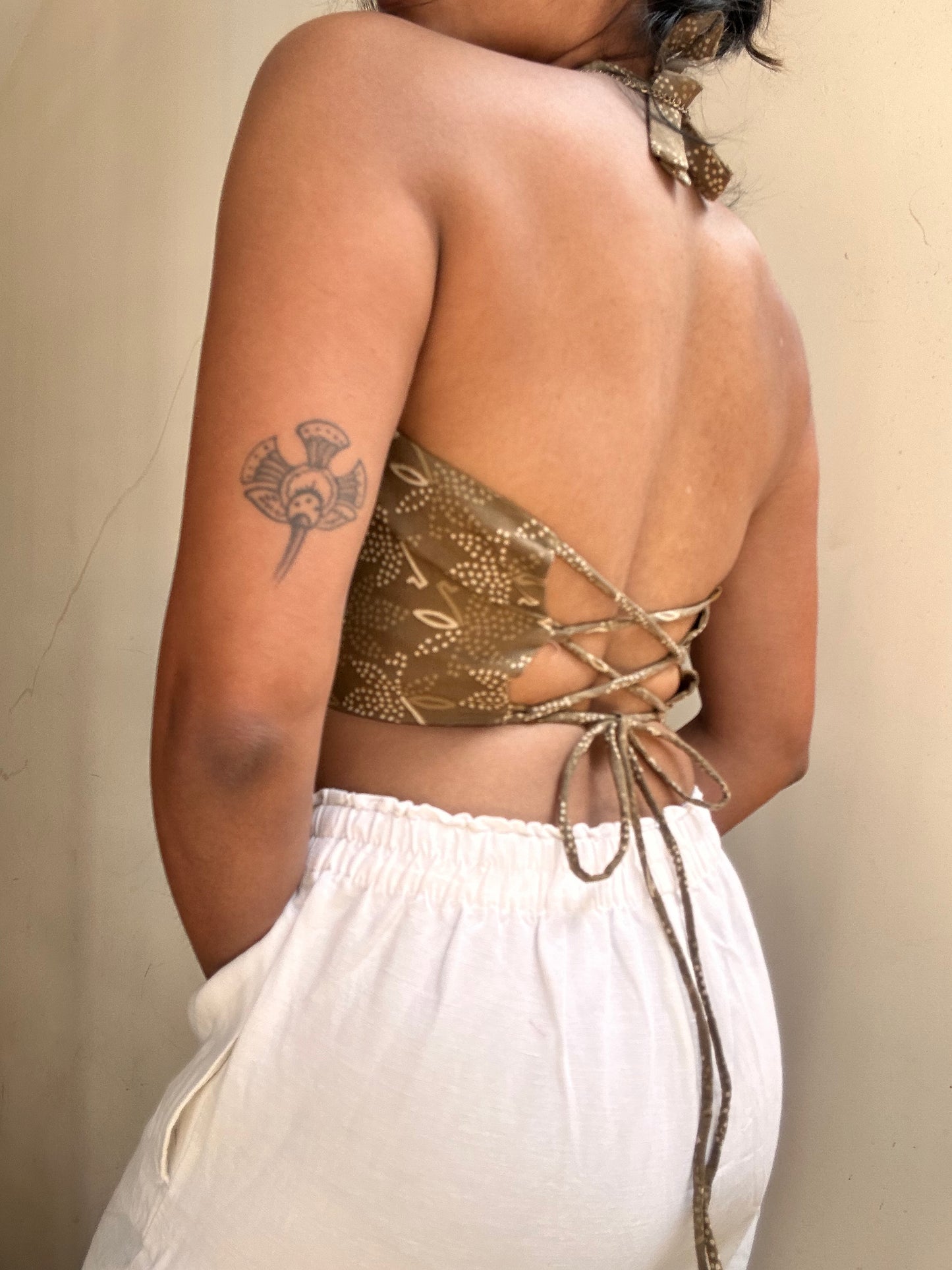 Heather: Olive Dotted Floral batik