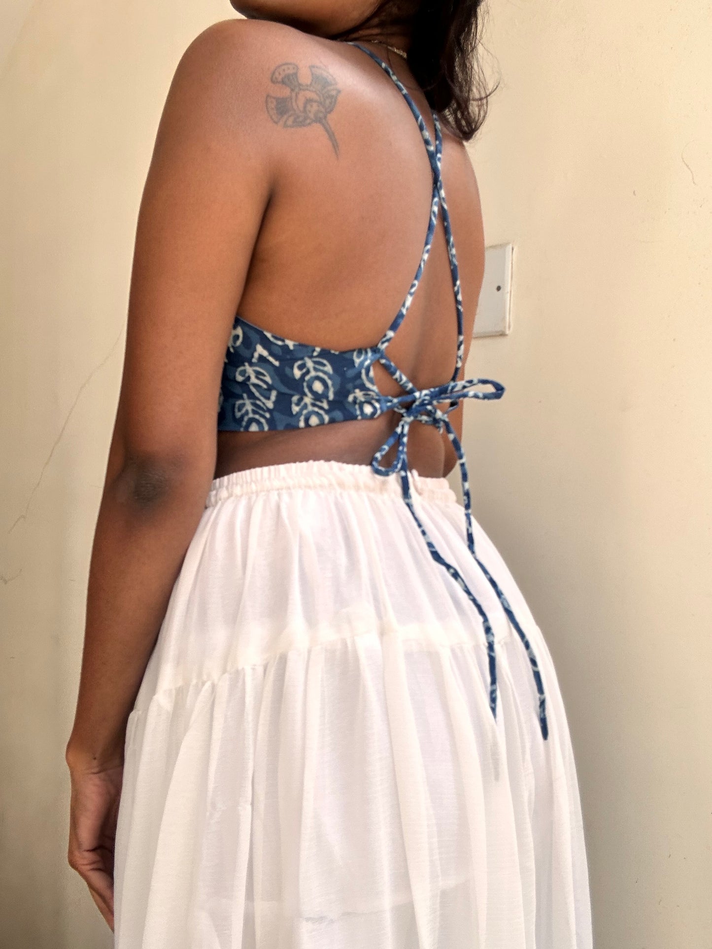 Bella: Indigo Plant Block Print