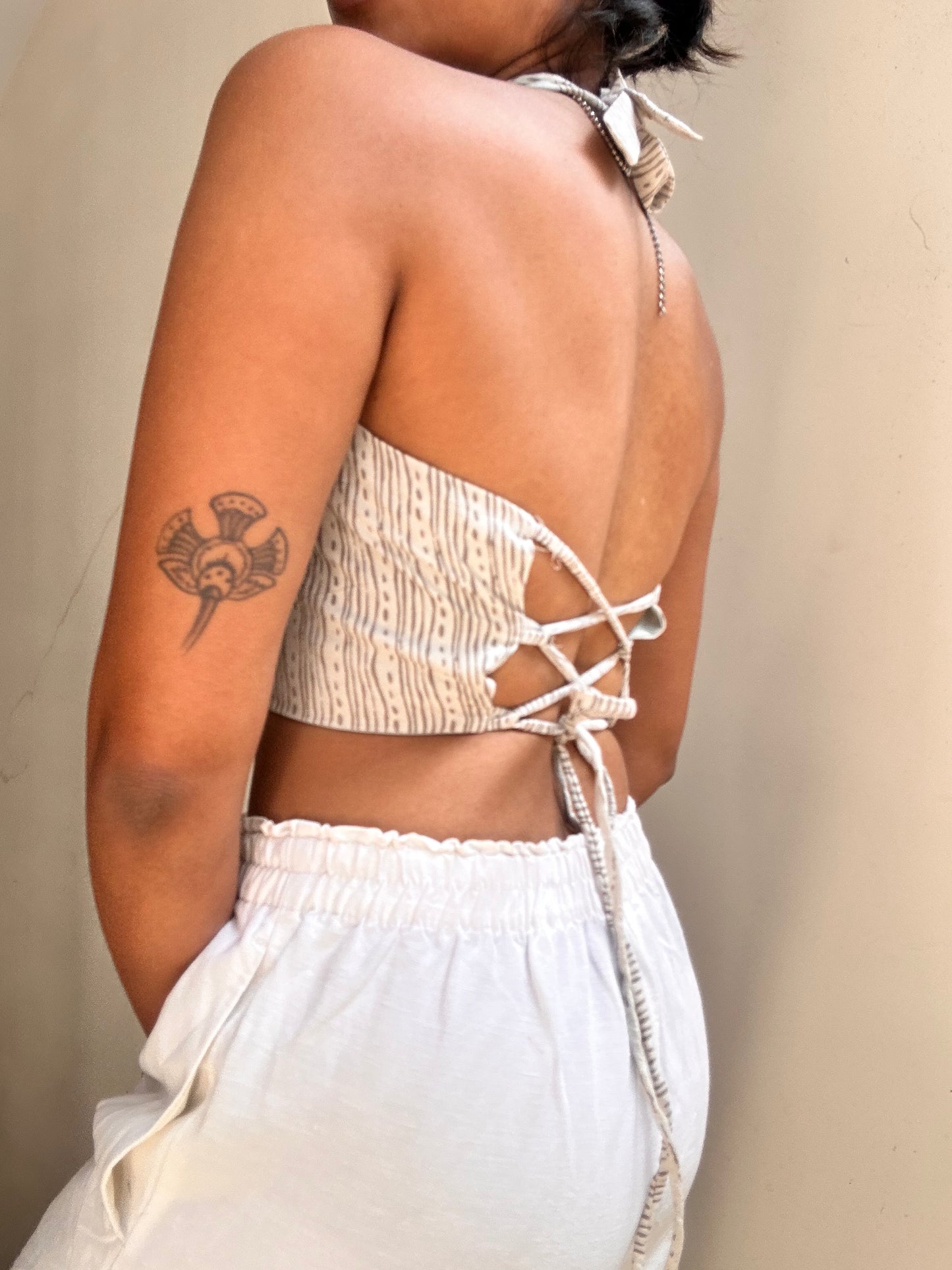 Heather: White Striped Batik