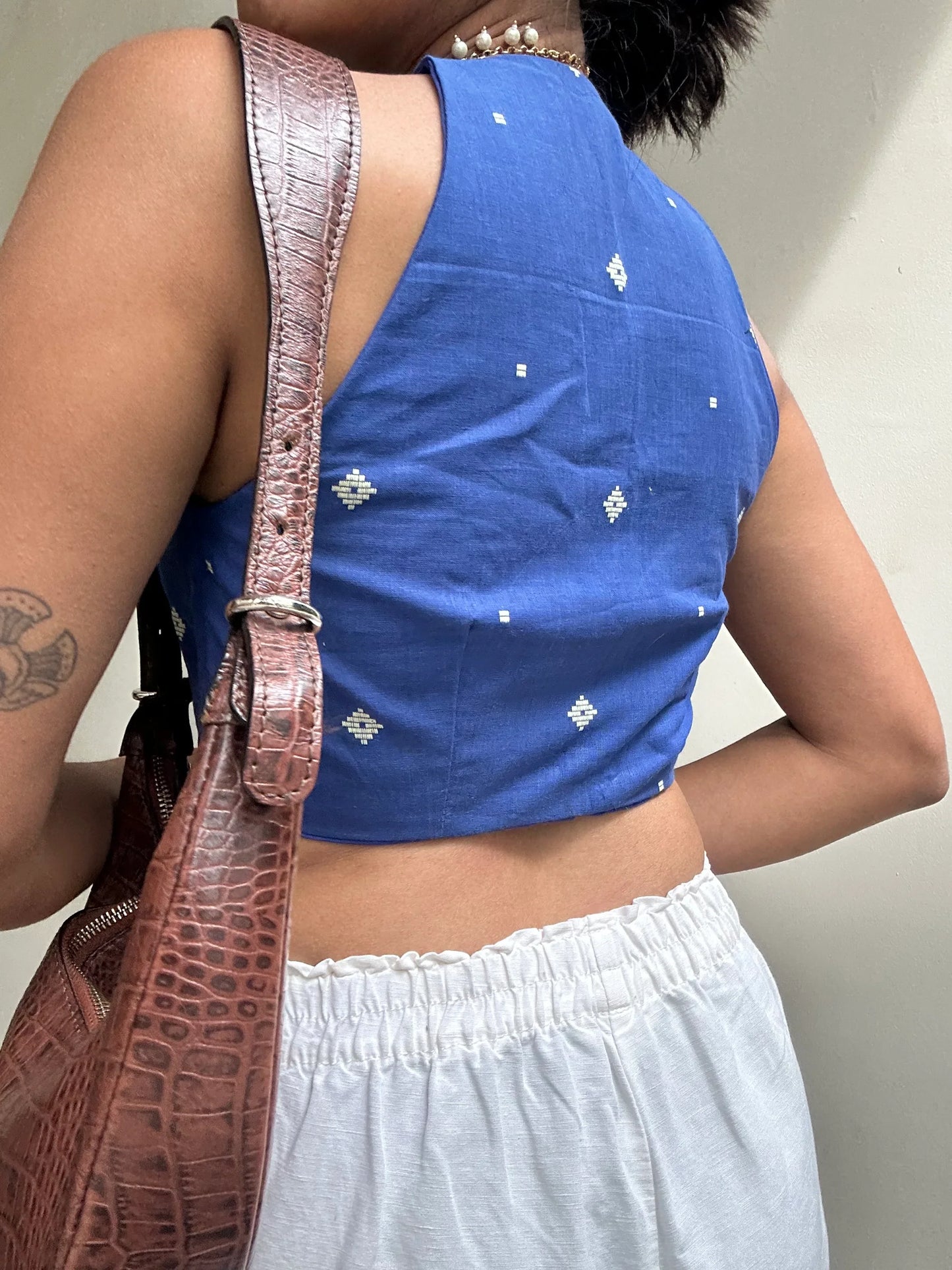 Titli: Bright Blue Jamdani