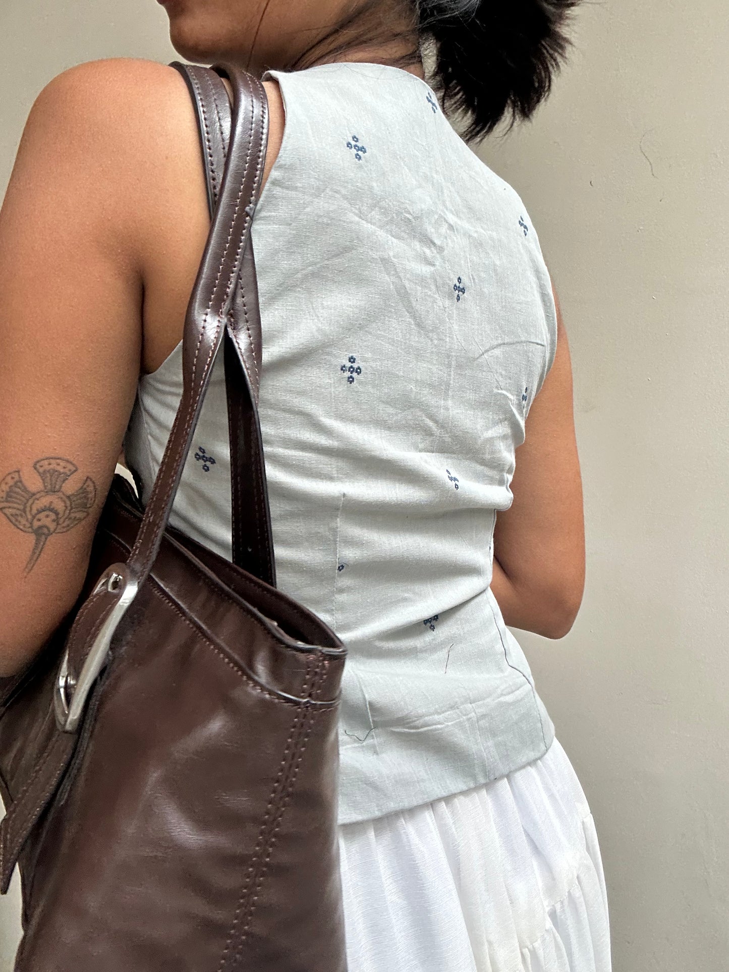 Naira: Dusty Blue Jamdani