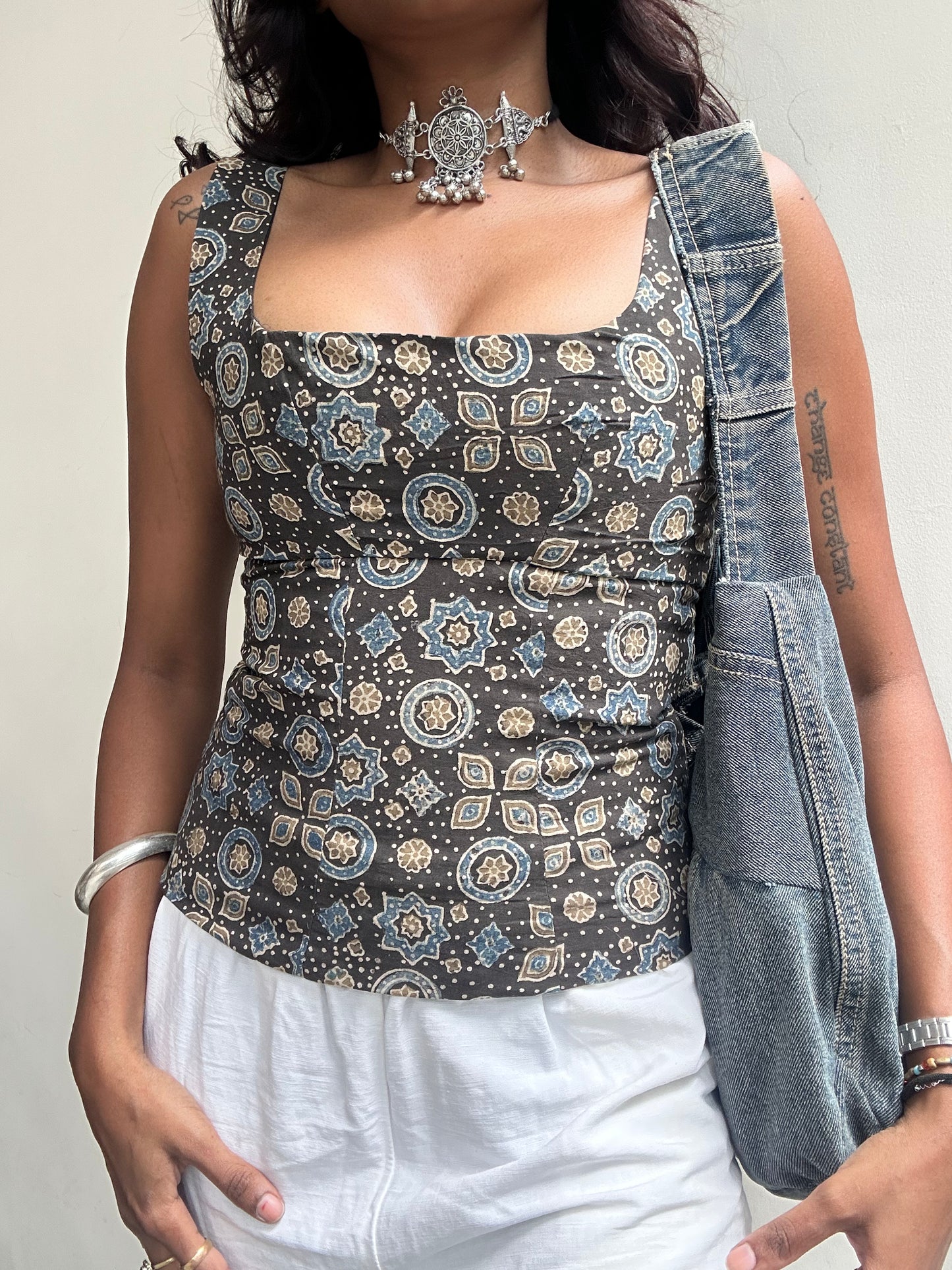 Gul: Dark Grey Ajrakh