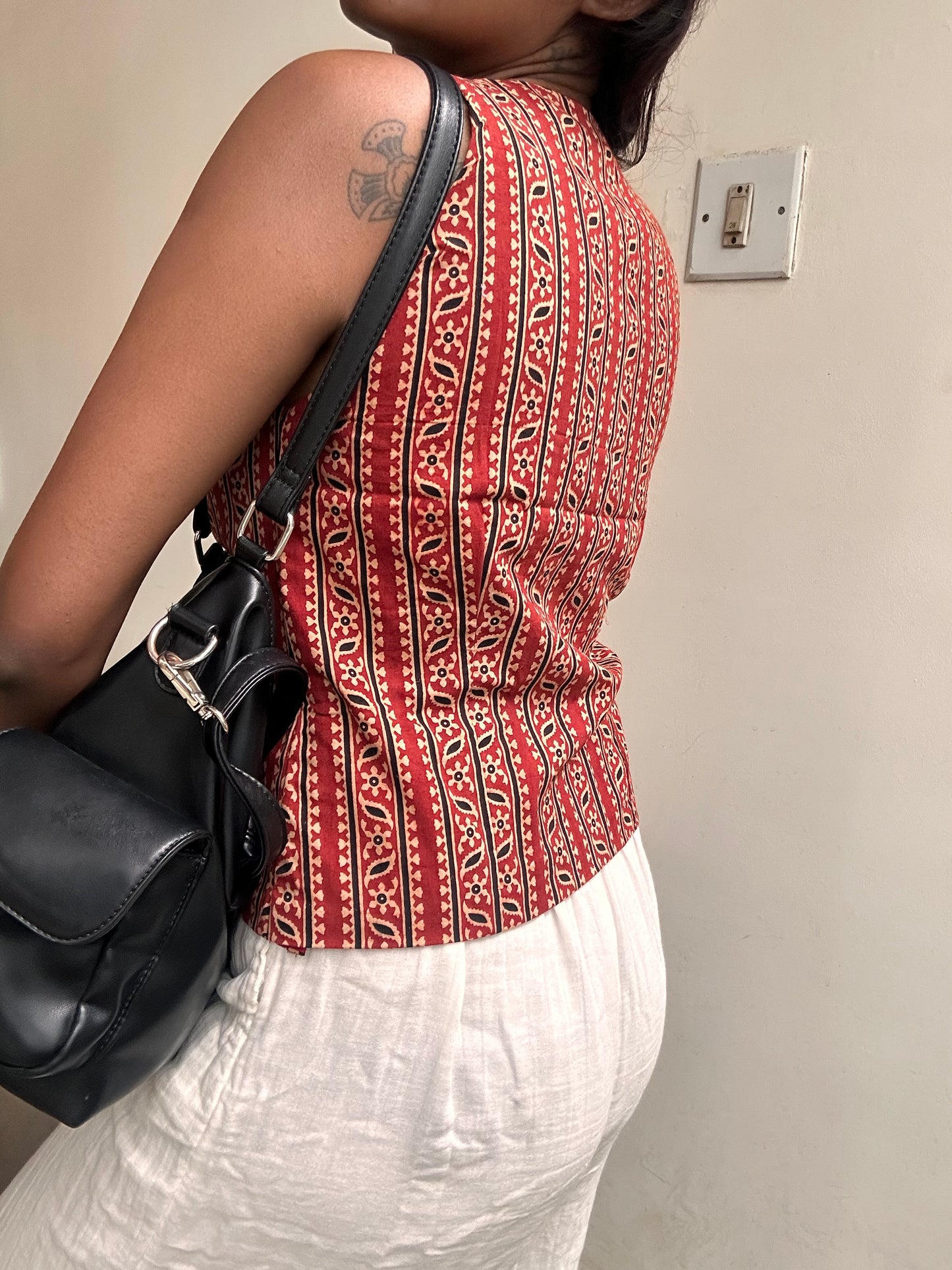 Naira: Red Striped Ajrakh