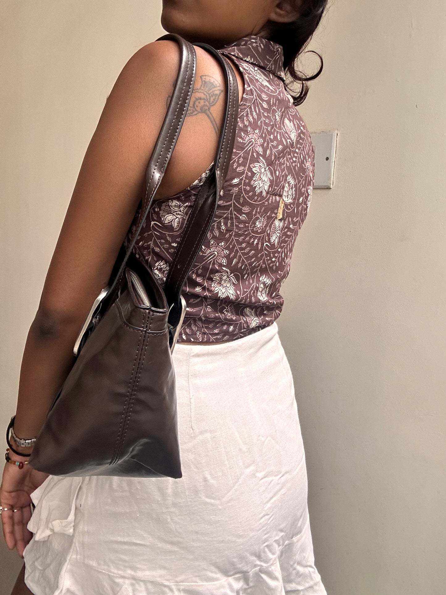Varkala: Brown Vine Print