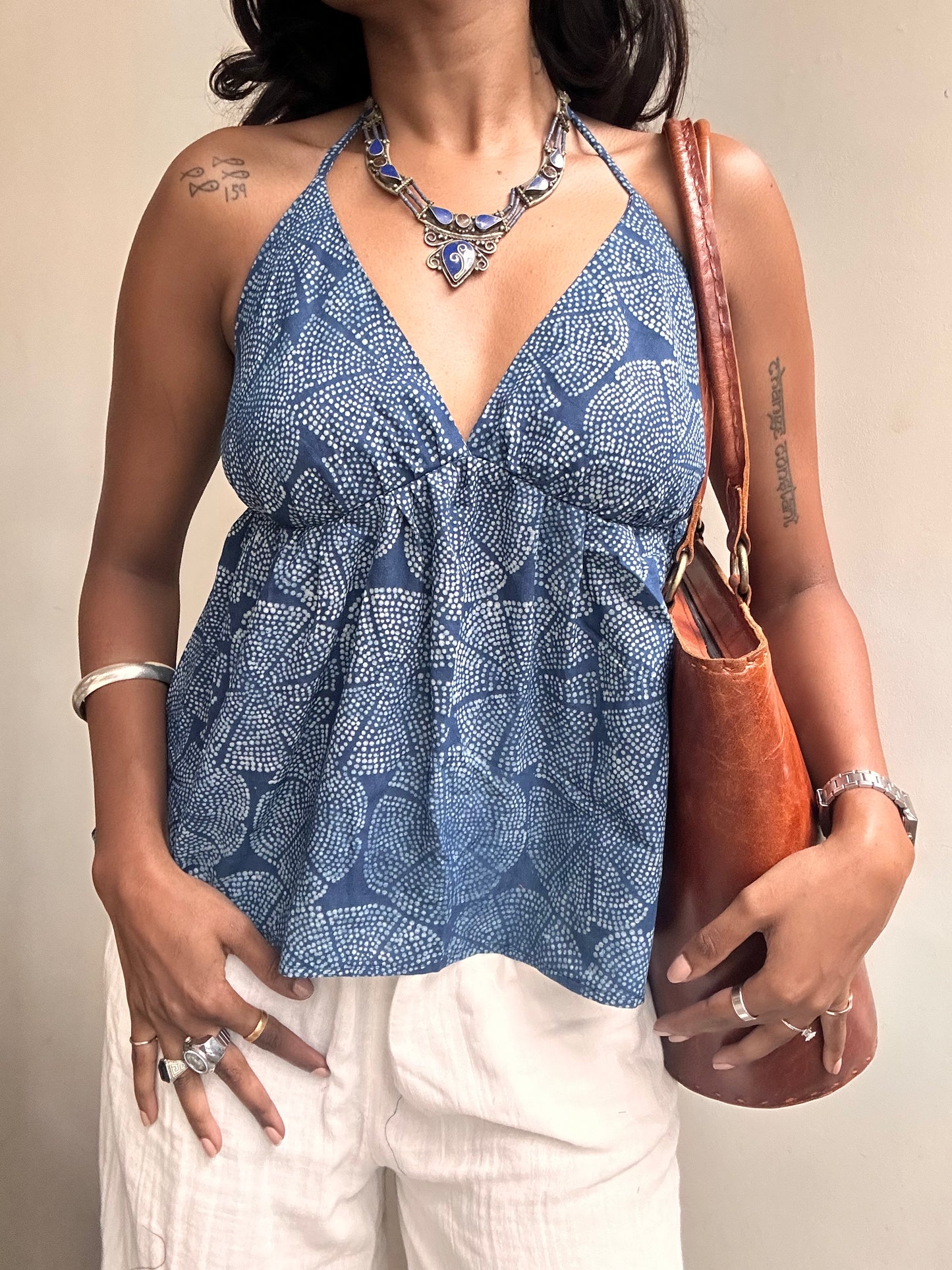Tara: Indigo Dotted Floral