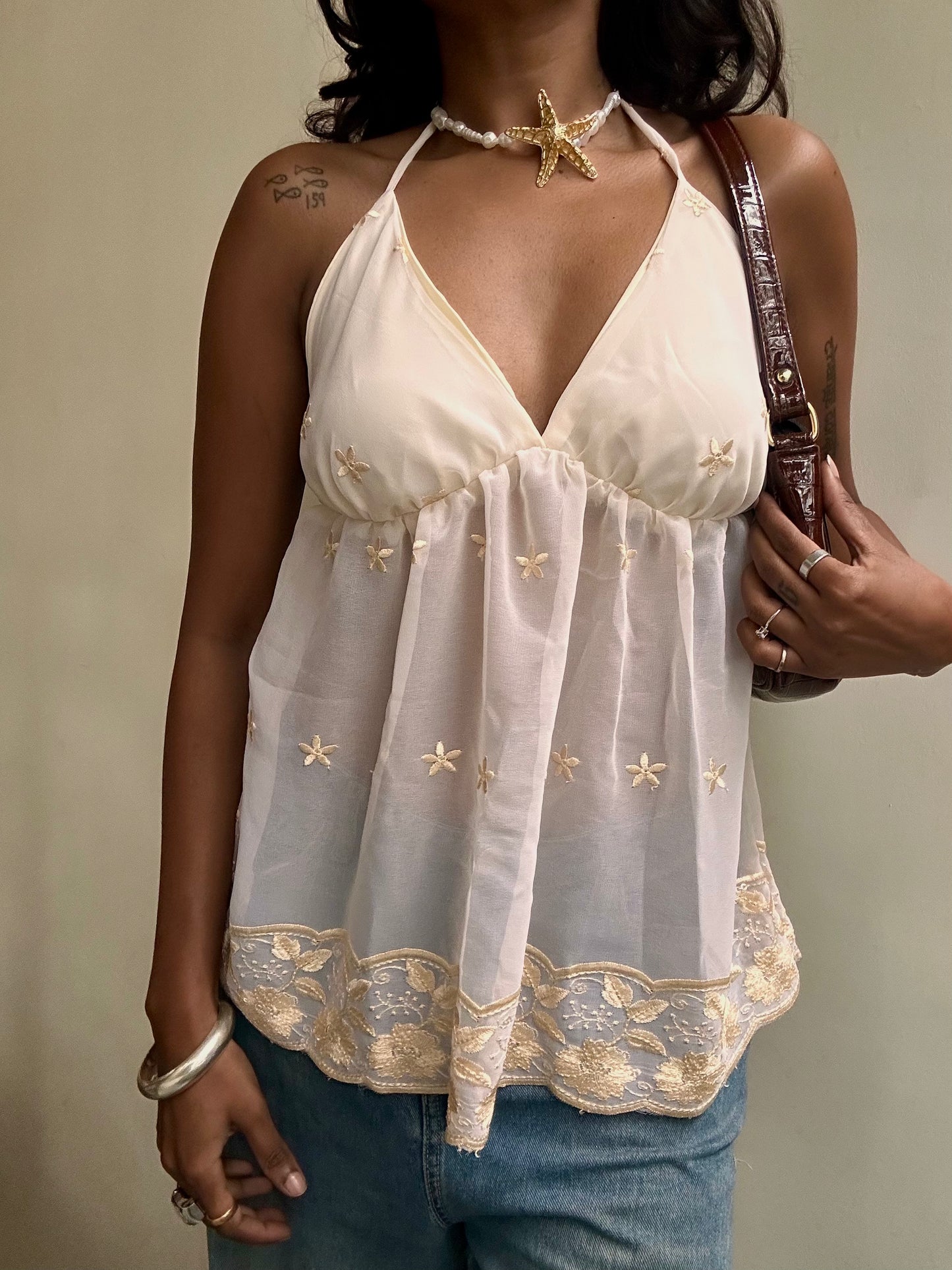 Tara: Cream Georgette