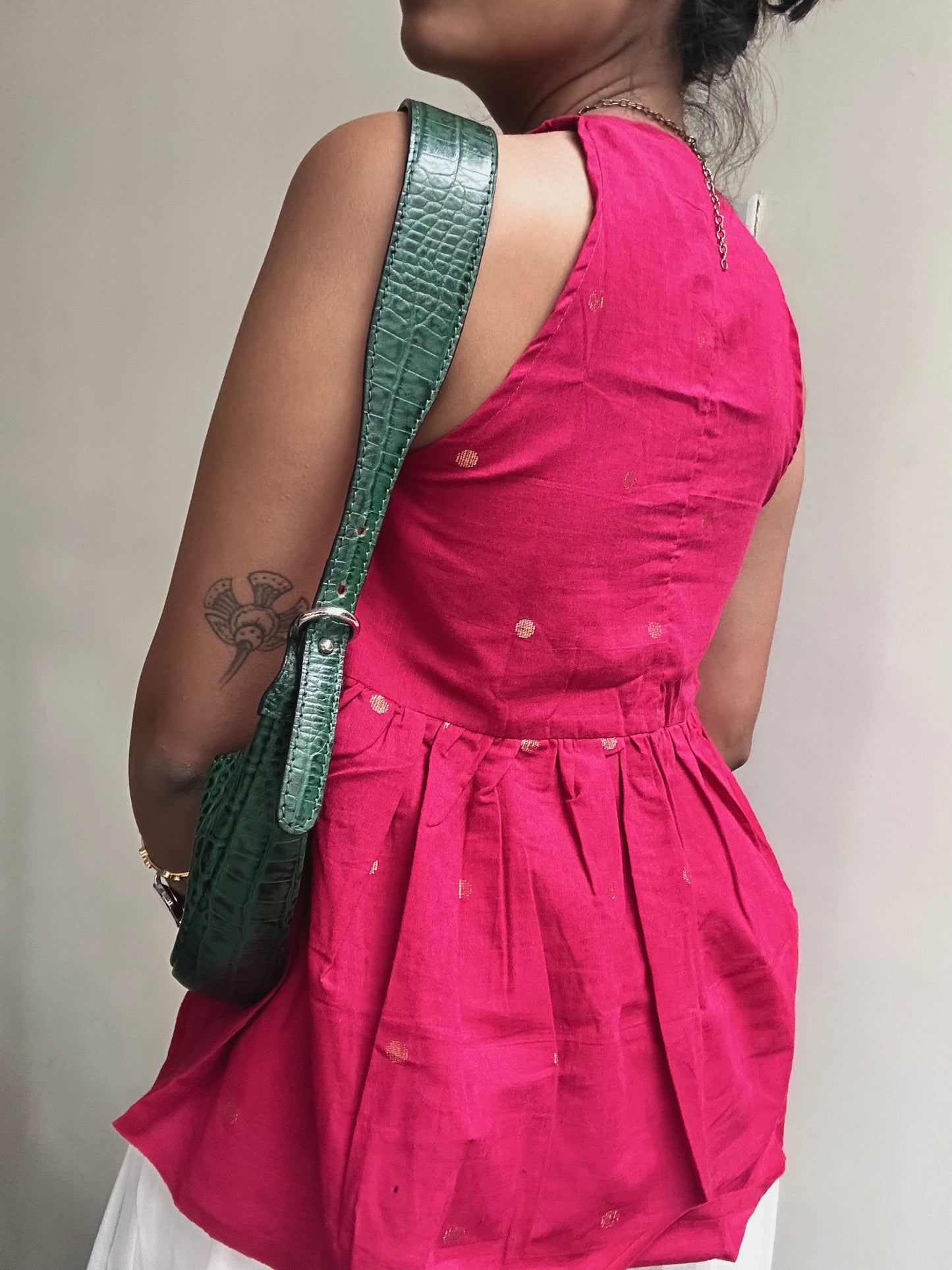 Geet: Pink with Gold Polka