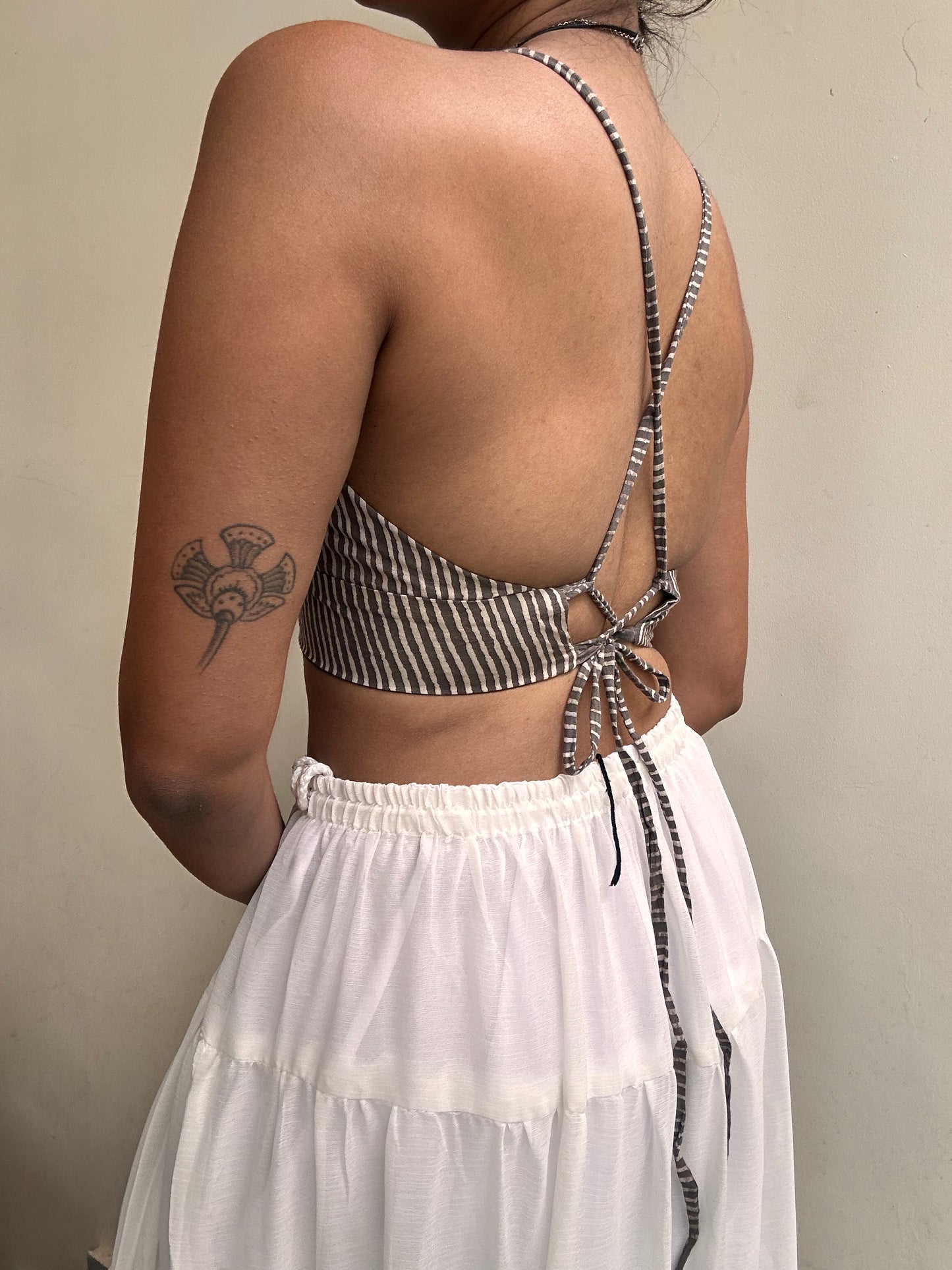 Bella: Grey Striped Ajrakh