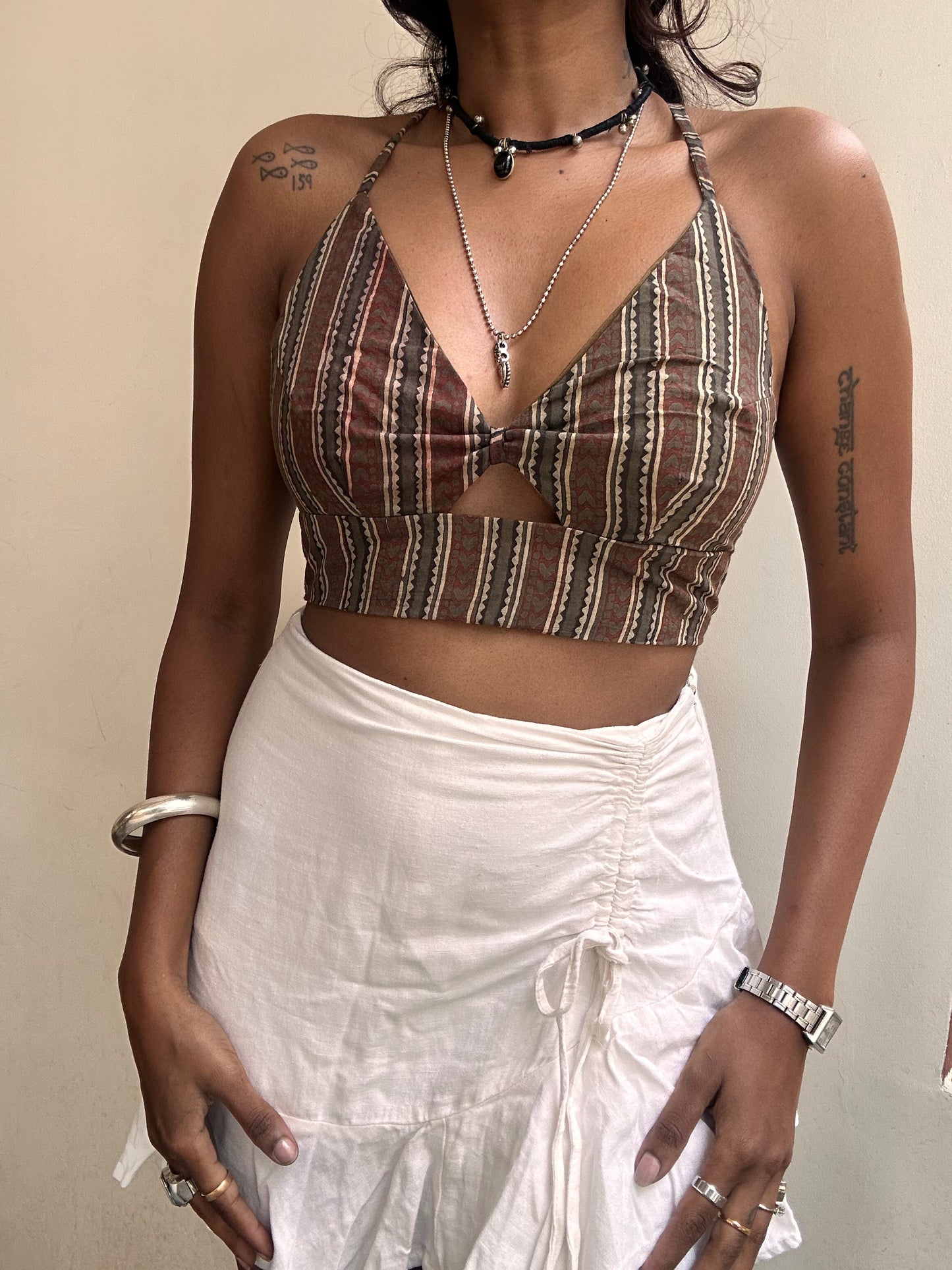 Bella: Brown Striped Ajrakh