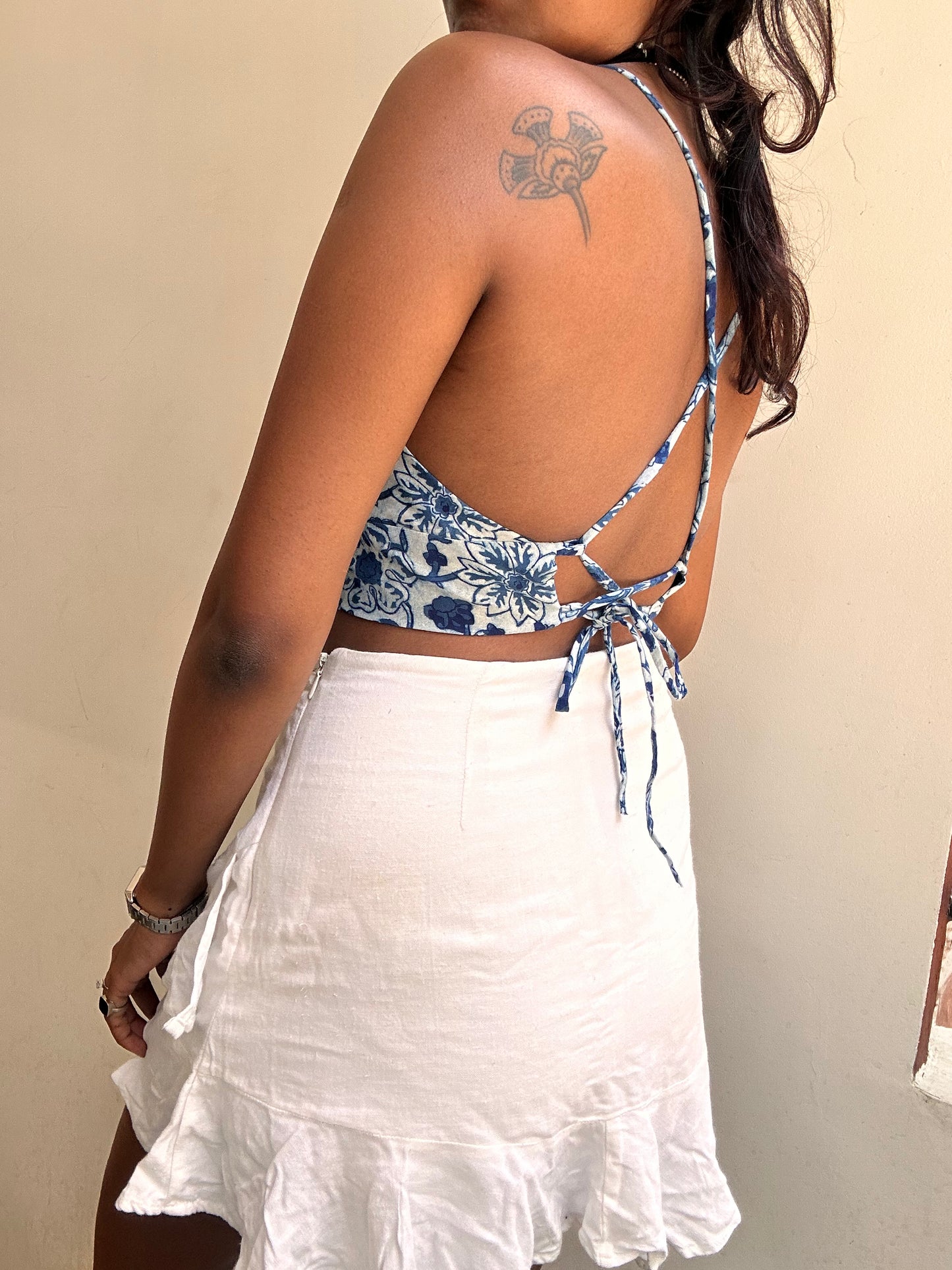 Bella: Indigo Saucer Floral Batik