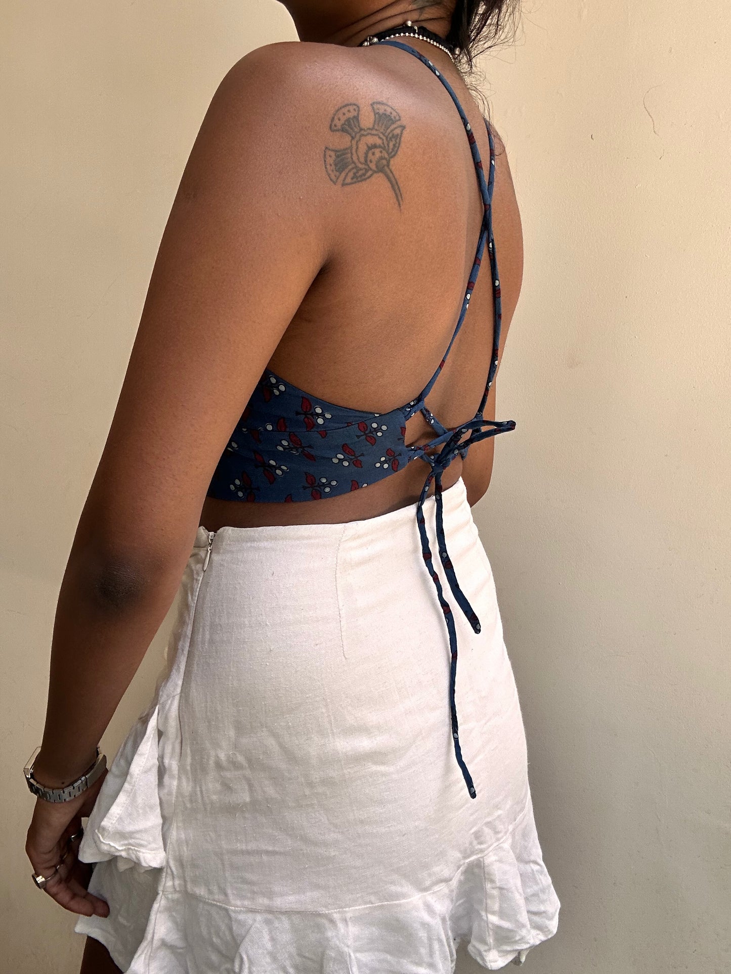 Bella: Indigo Flower Ajrakh