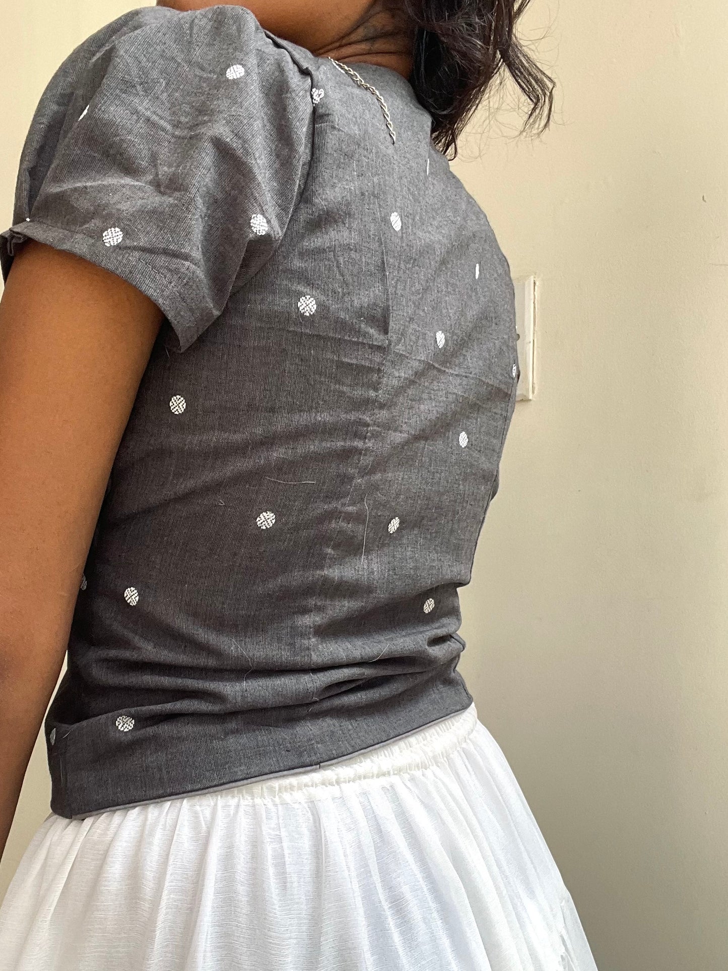 Isha: Dark Grey Polka Dot