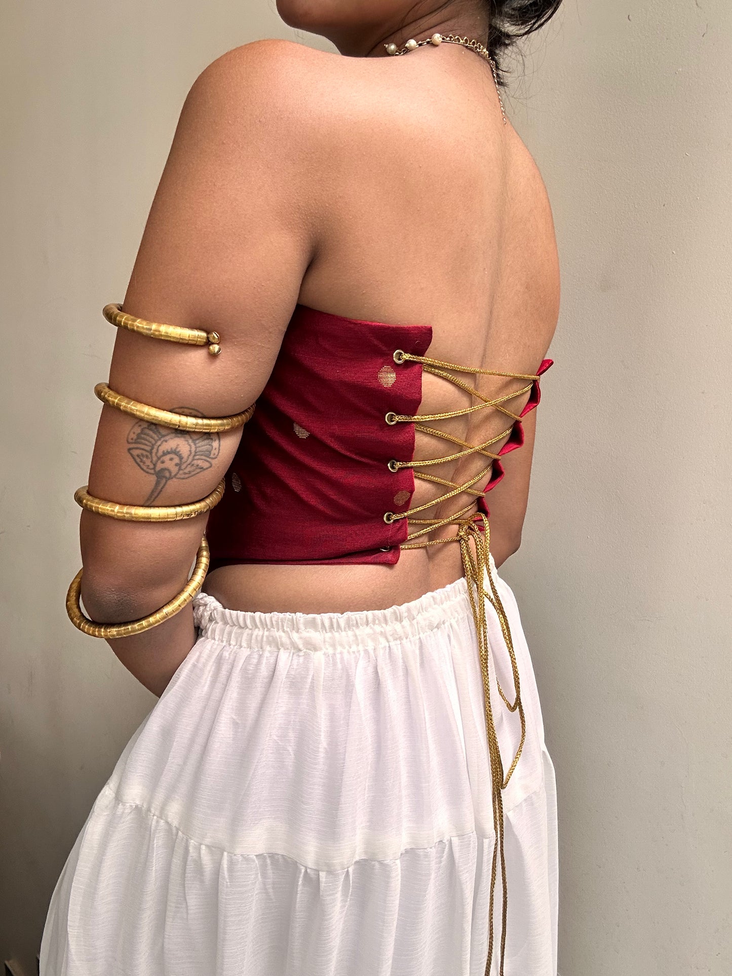 Kumari: Rich Red Polka Dotted