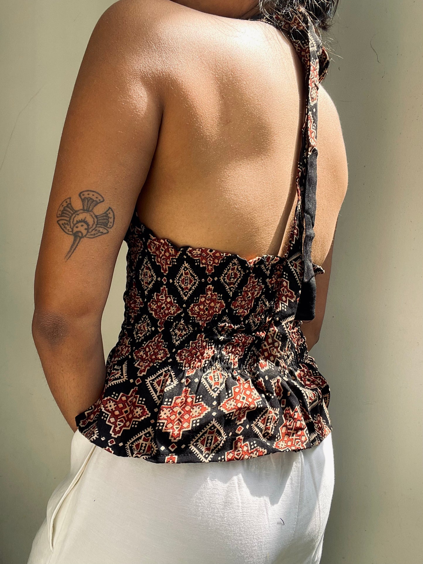 Preksha: Black with Red Ajrakh