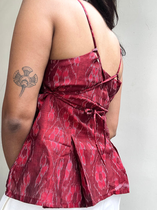 Delicia: Red Double Ikat Weave