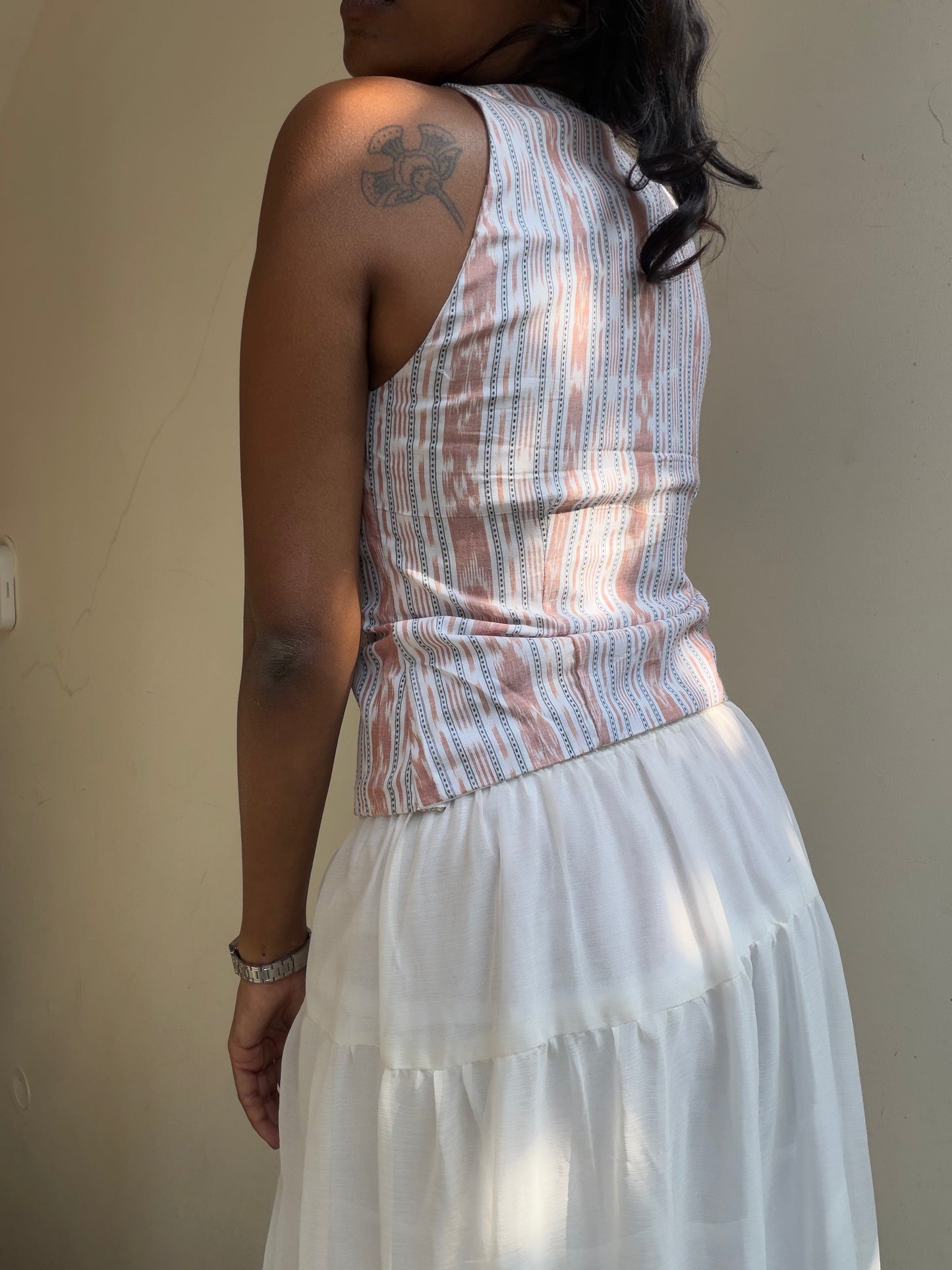 Kaira: White Double Ikat