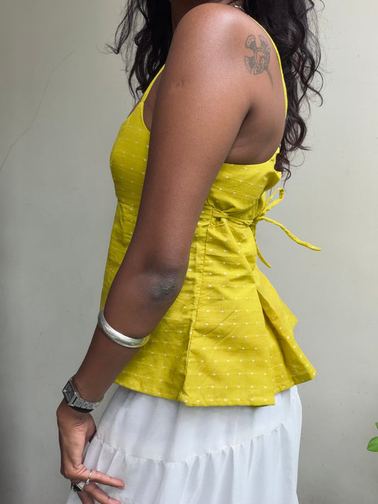 Delicia: Lemon Yellow Jamdani