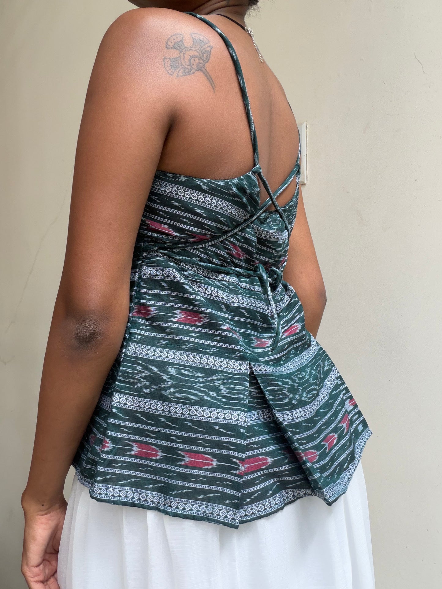 Delicia: Green Sambalpuri with Horizontal Stripes