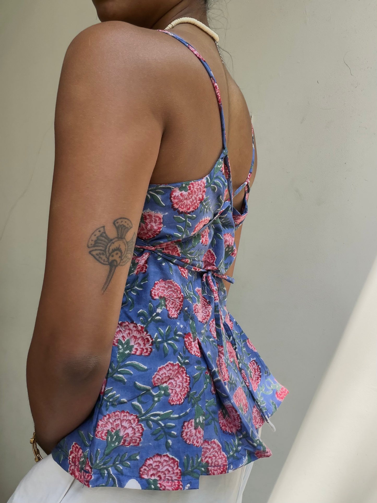 Delicia: Blue and pink block print