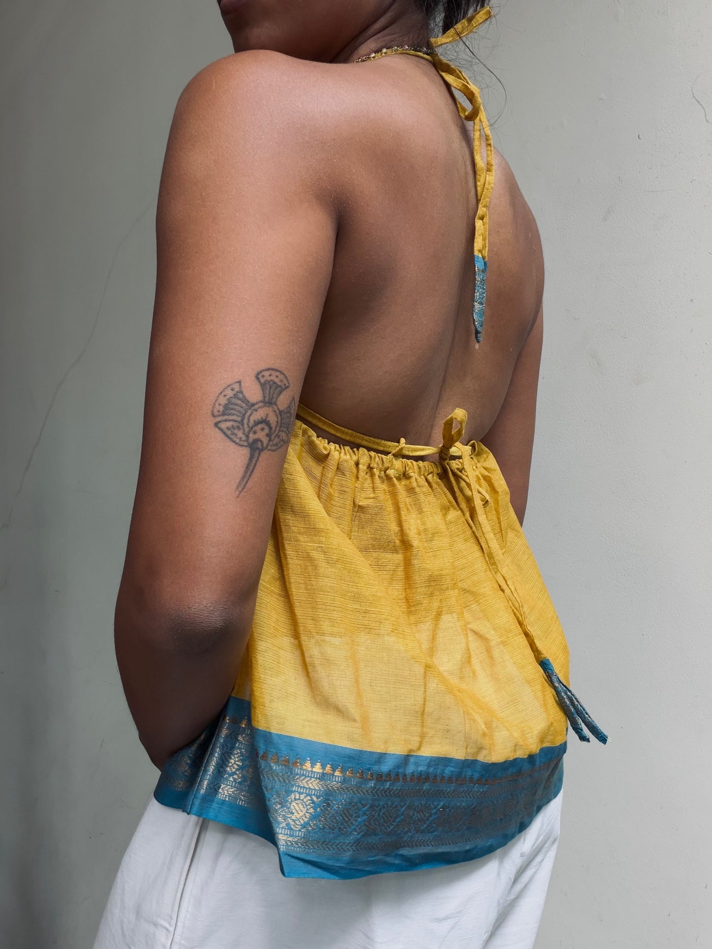 Tara: Lemon Yellow with Blue