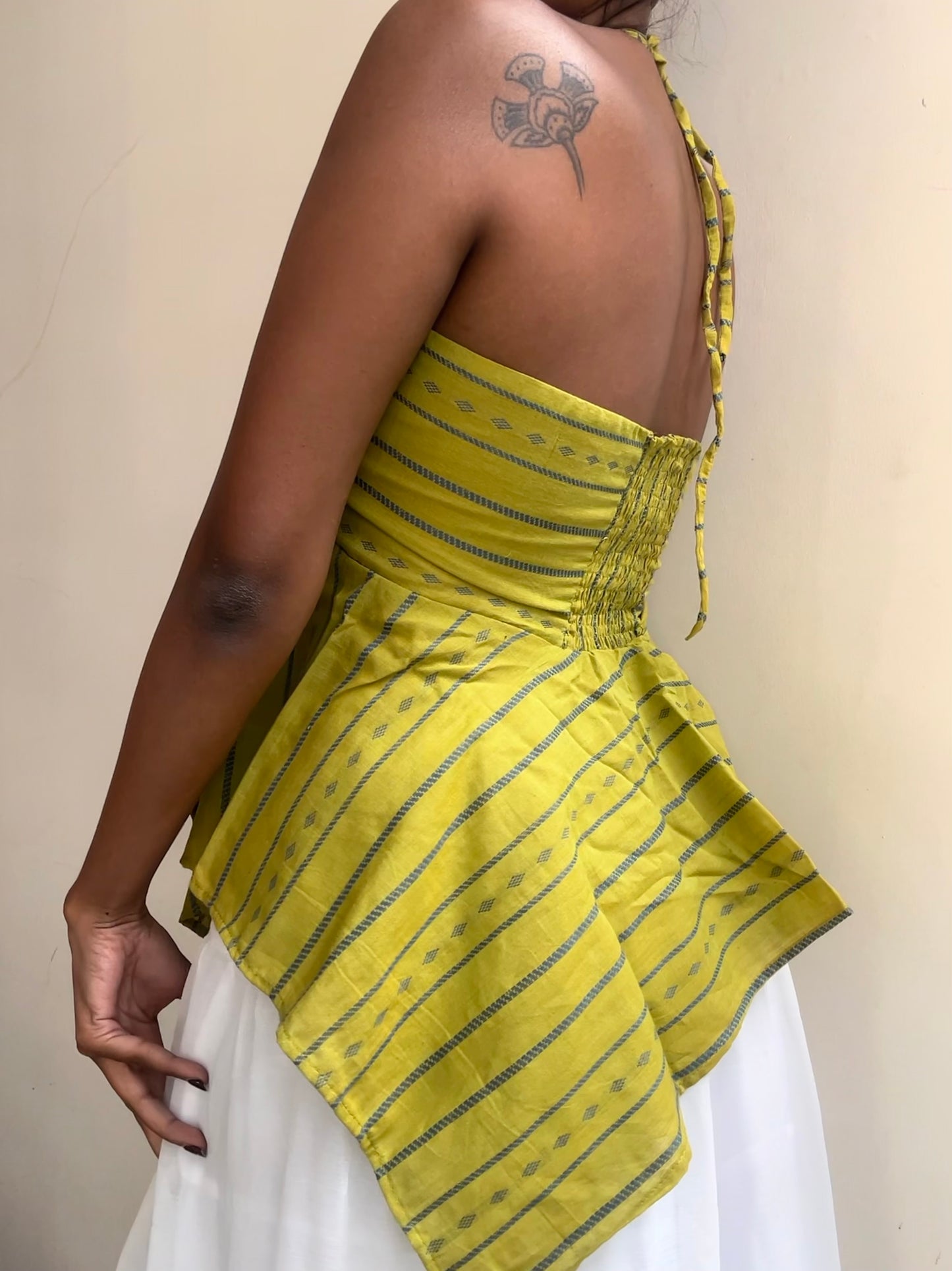 Noor: Muted Lime Green Jamdani