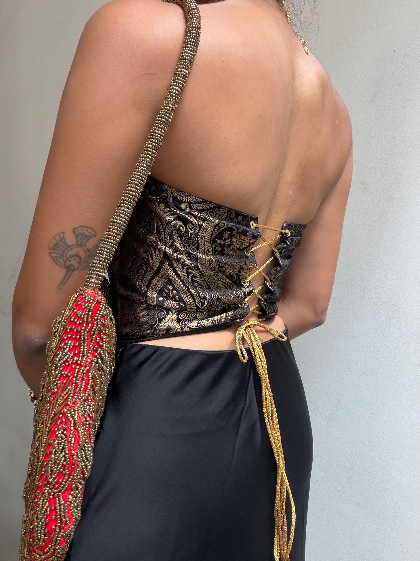 Kumari: Ink Blue & Black Brocade