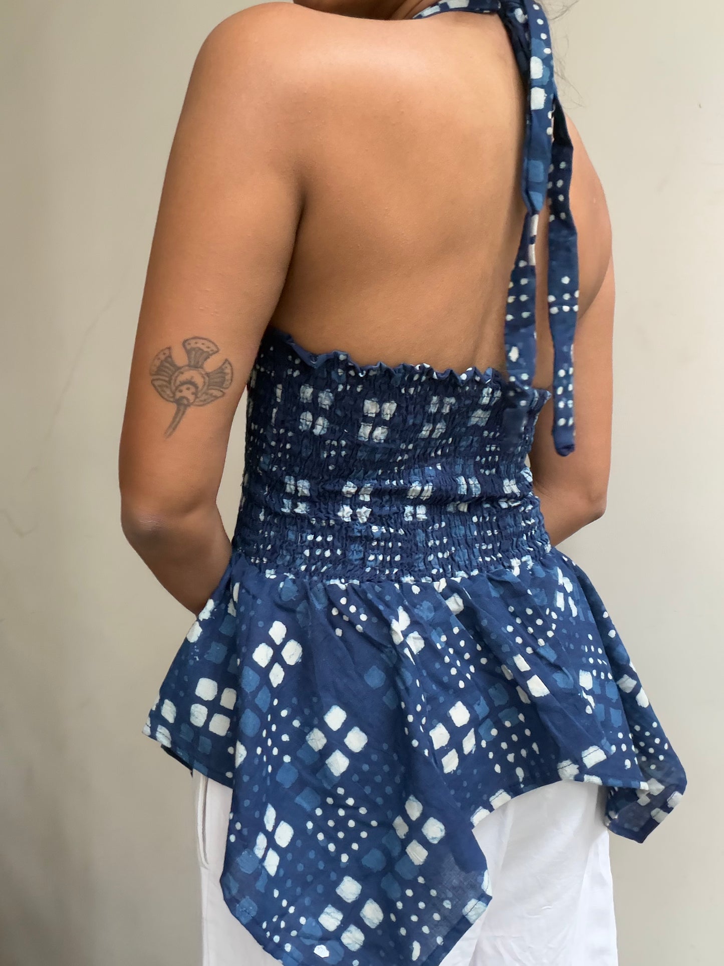 Preksha: Indigo square & polka Batik
