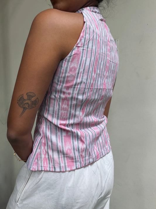 Trupti: White & Pink Sambalpuri
