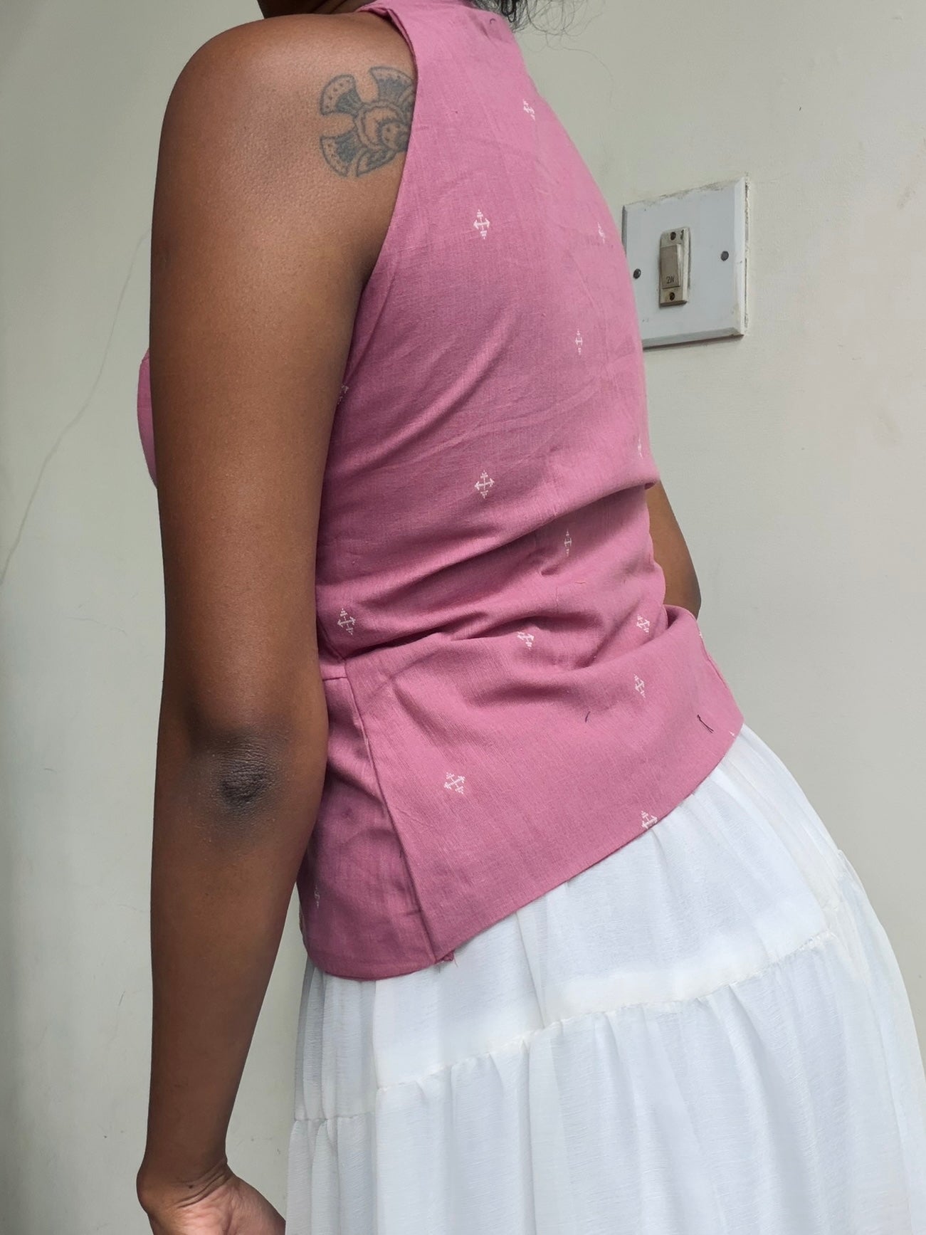 Trupti: Onion Pink Jamdani