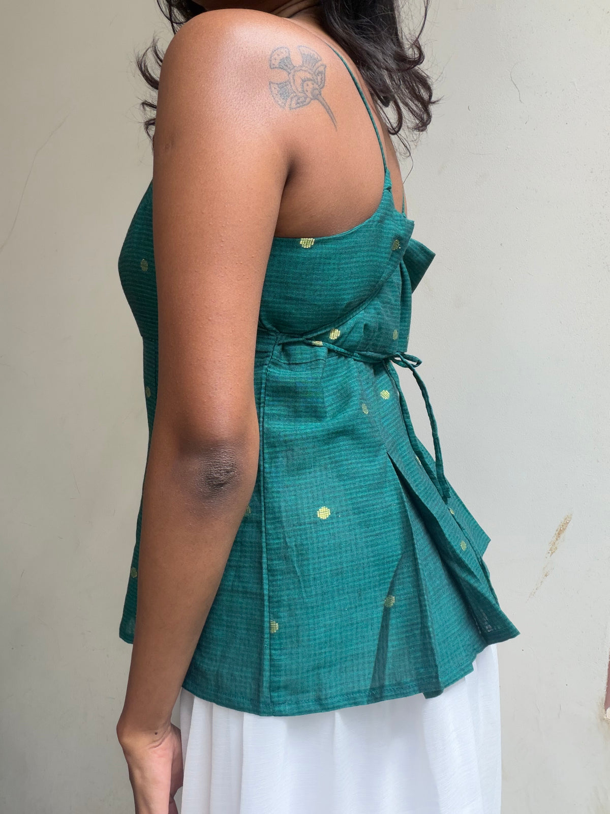 Delicia: Teal with Light Teal polka Dot