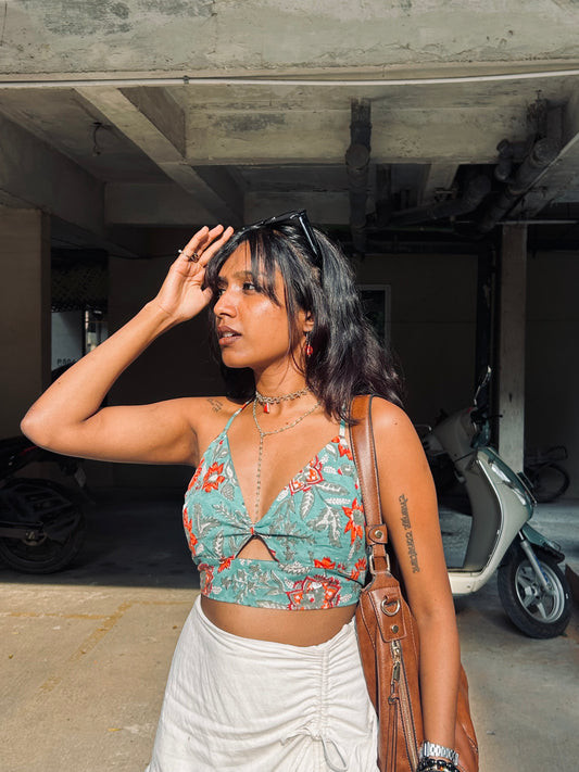 Bella: Teal Sanganeri Print