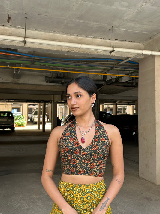 Heather: Green Ajrakh Floral