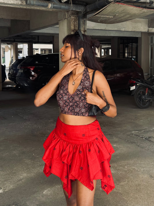 Bonita: Red Jamdani