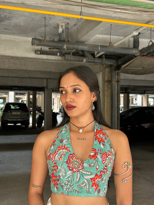 Heather: Teal Sanganeri Print