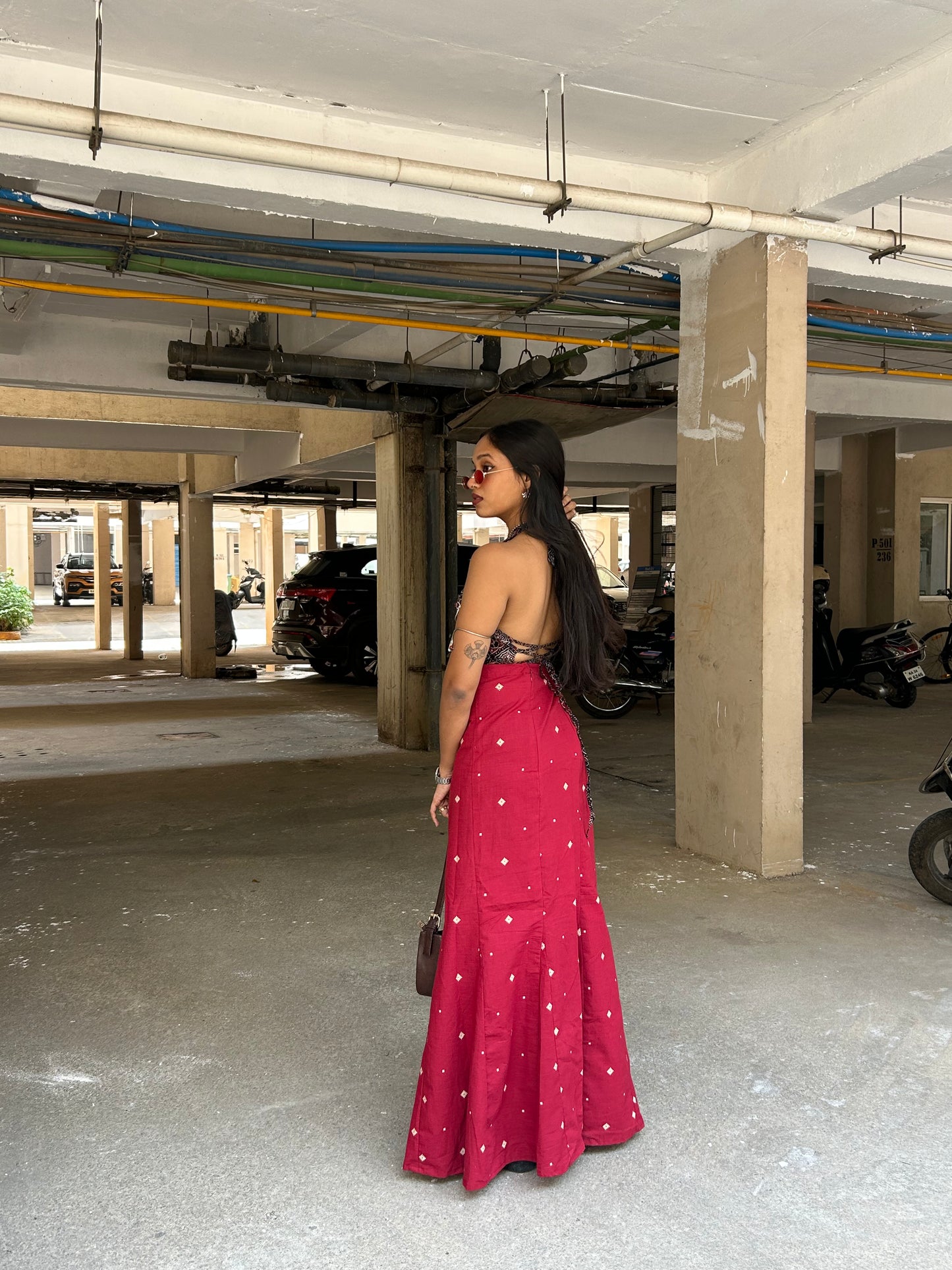 Meena: Red Jamdani