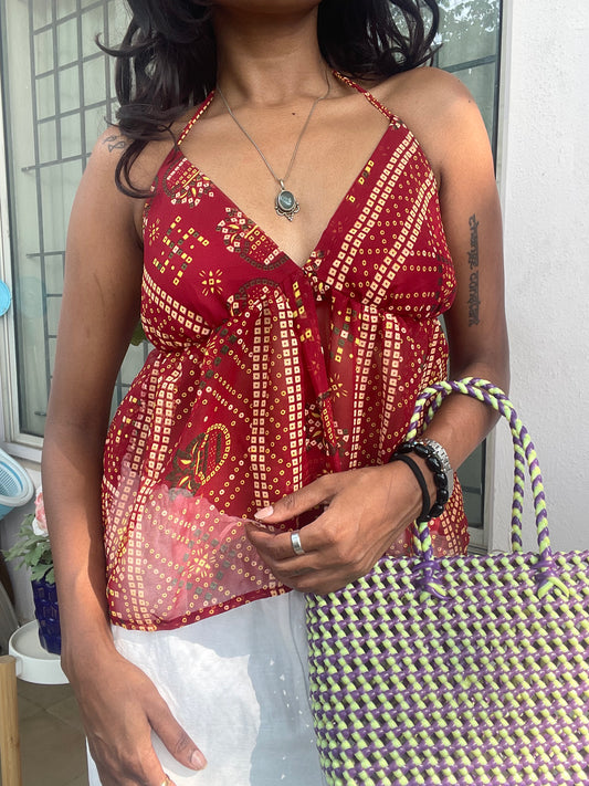 Tara: Red Bandhani